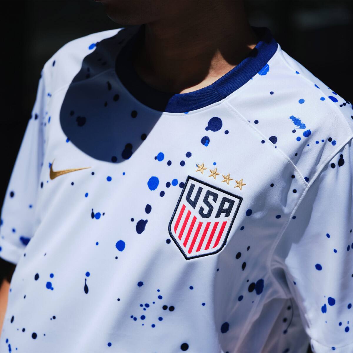 NIKE USA M NK DF STAD JSY SS HM WHITE/LOYAL BLUE/METALLIC
