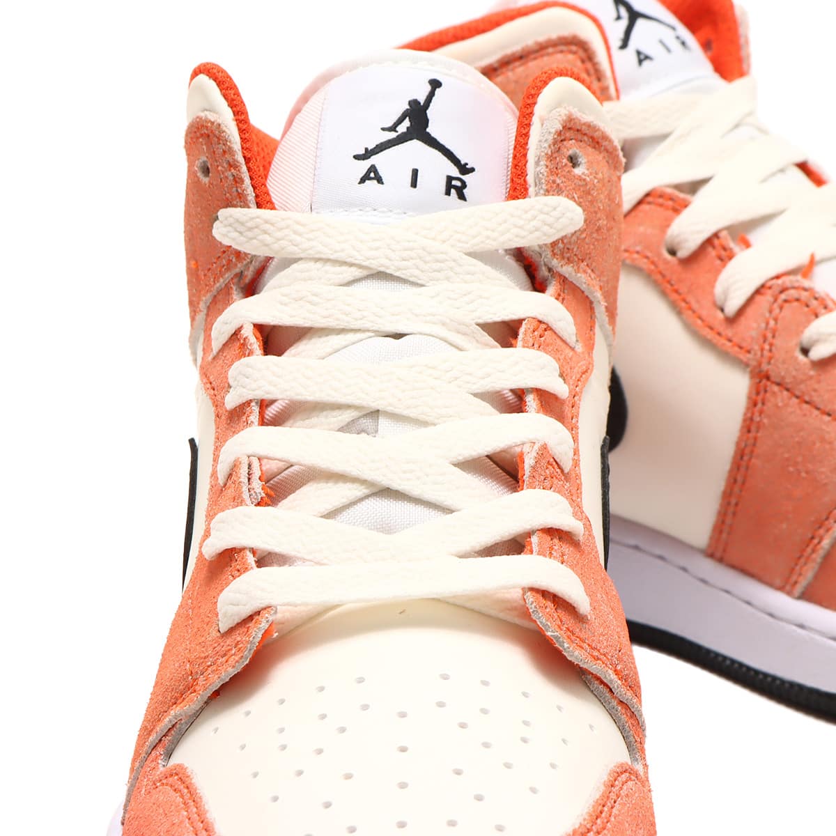 JORDAN BRAND AIR JORDAN 1 MID SE GS TEAM ORANGE/BLACK-SAIL-WHITE