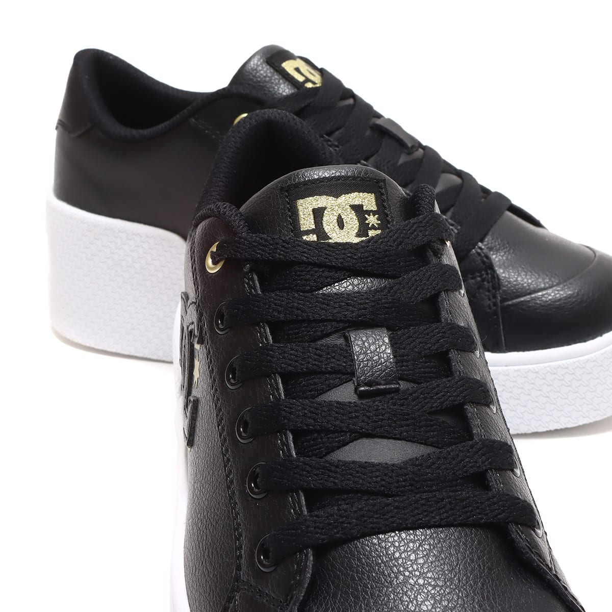 DC SHOES Ws CHELSEA LITE WEDGE BLACK/GOLD 23SS-Iの画像