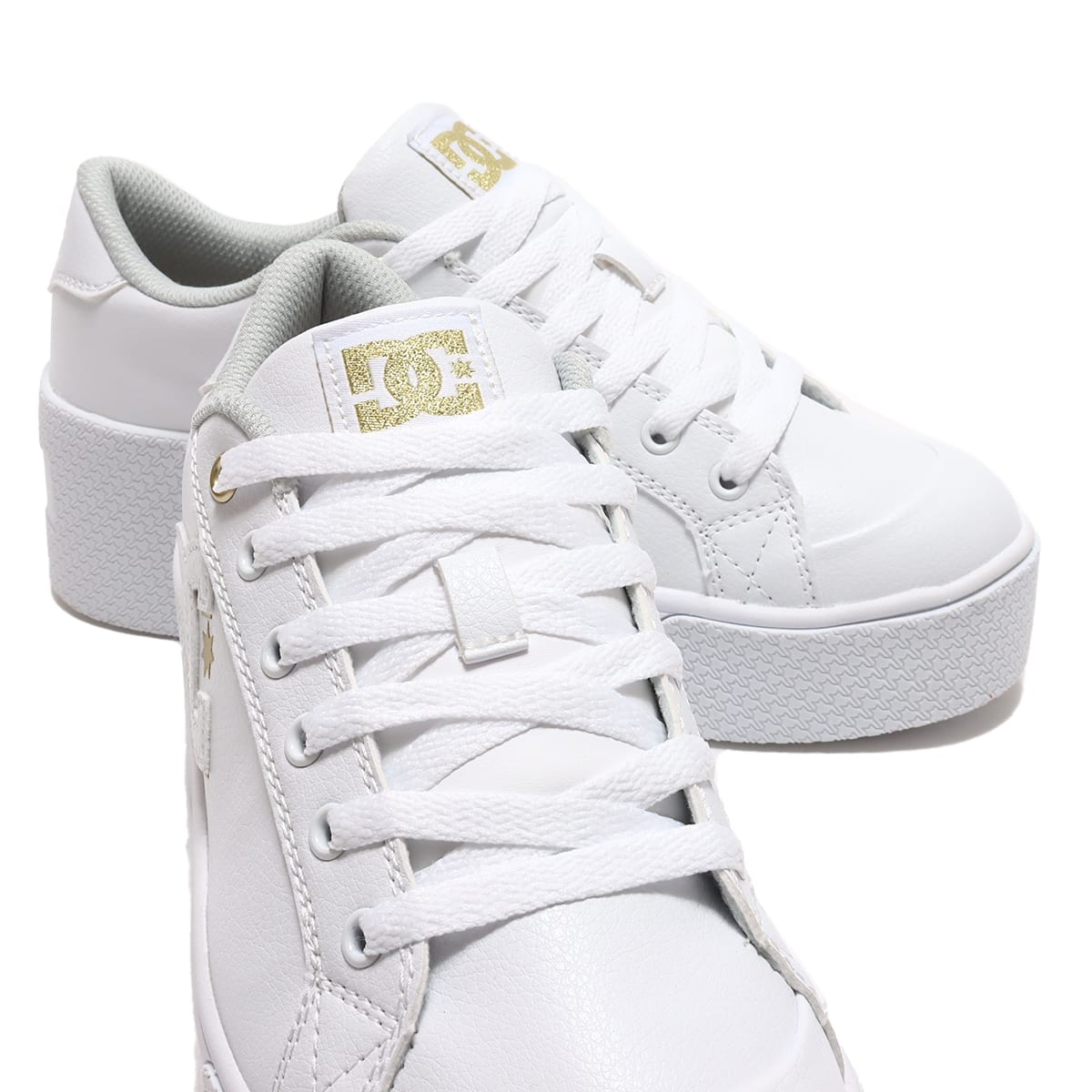DC SHOES Ws CHELSEA LITE WEDGE WHITE/GOLD 23SS-Iの画像