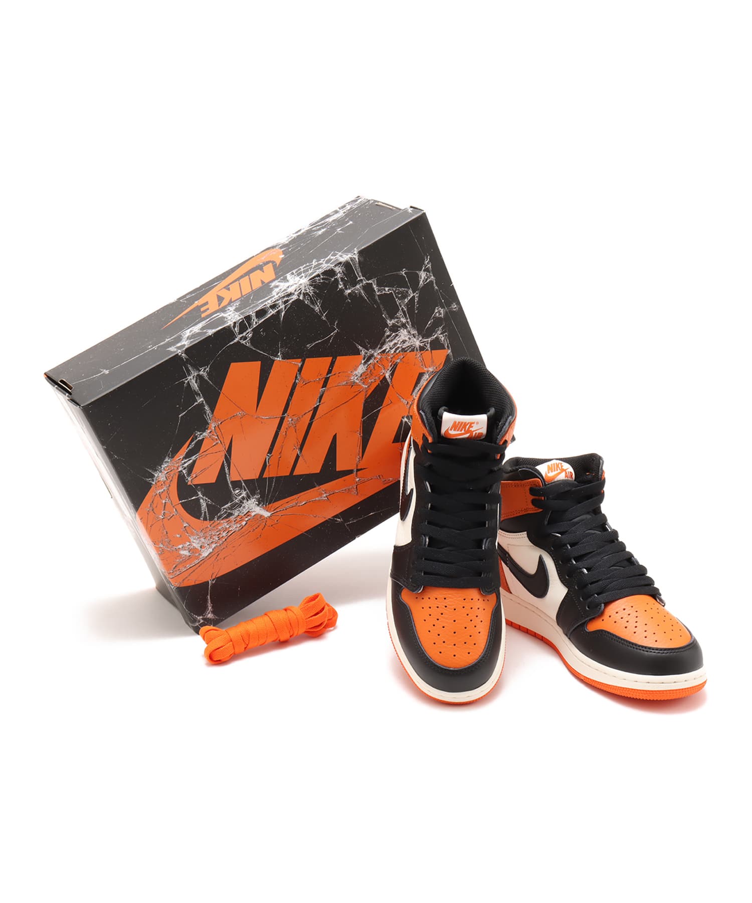 JORDAN BRAND AIR JORDAN 1 RETRO HIGH OG GS BLACK/BLACK-SAIL-STARFISHの画像