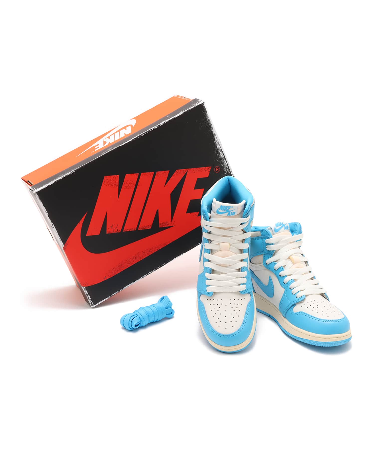 JORDAN BRAND AIR JORDAN 1 RETRO HIGH OG GS DK POWDER BLUE/DK POWDER BLUE-SAILの画像