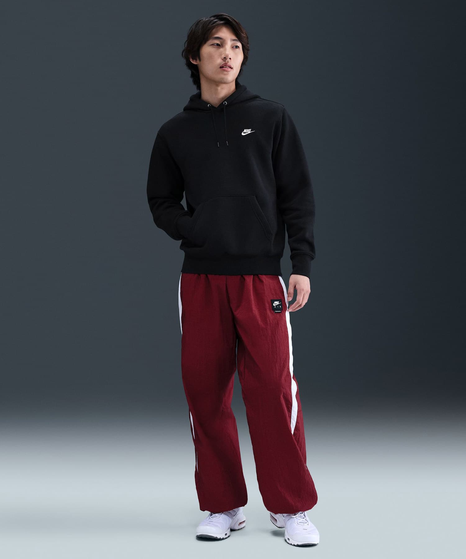 NIKE AS M NK CLUB BB PO HOODIE BLACK/BLACK/WHITEの画像