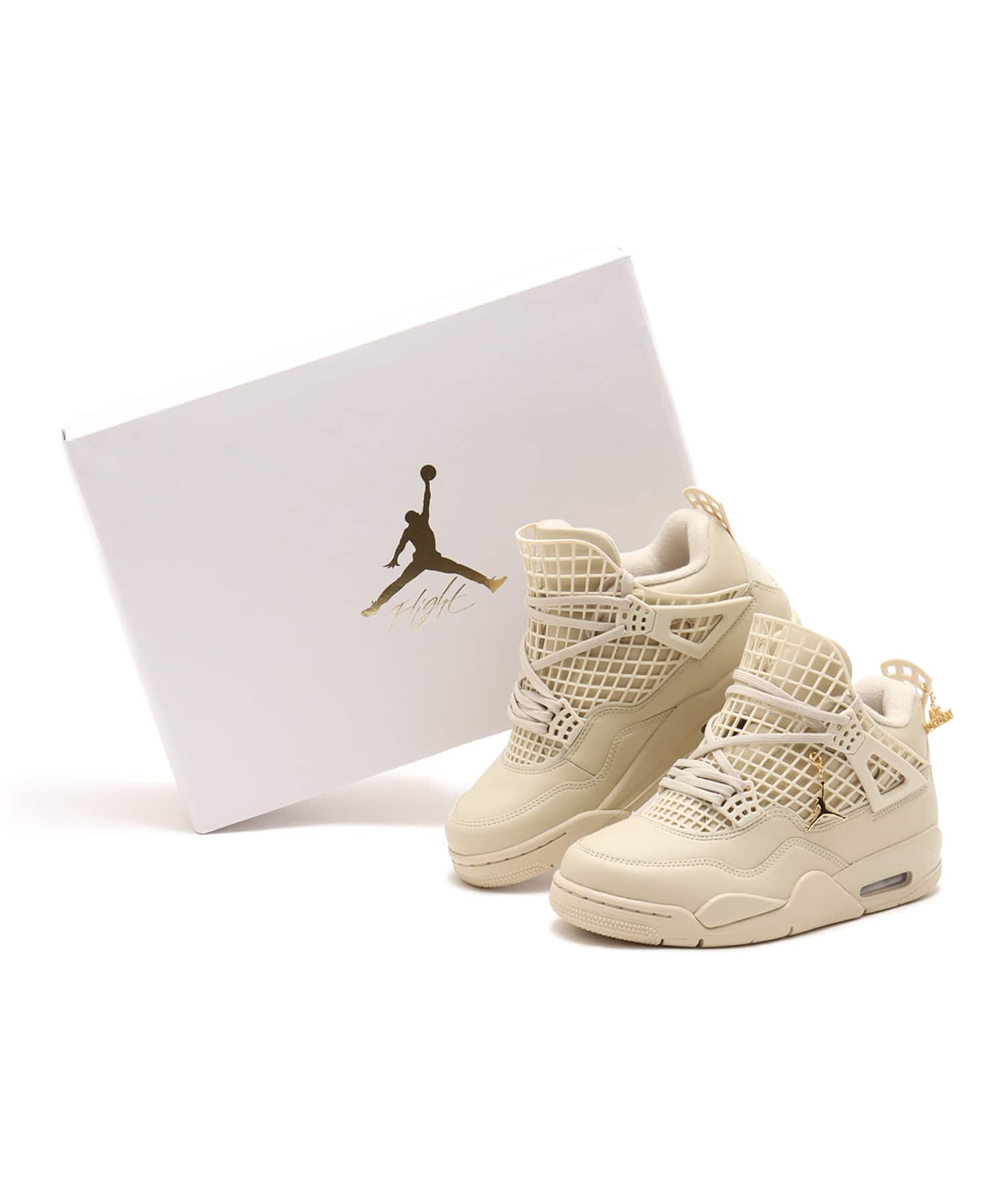 JORDAN BRAND WMNS AIR JORDAN 4 NET RATTAN/RATTAN-METALLIC GOLDの画像