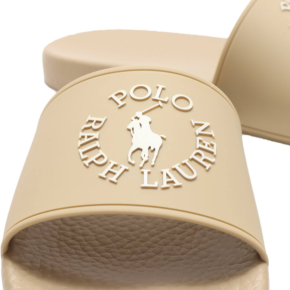 POLO RALPH LAUREN P. SLIDE/CB-SANDALS SAND DUNE/WHITE CR LOGO 23SS-Iの画像