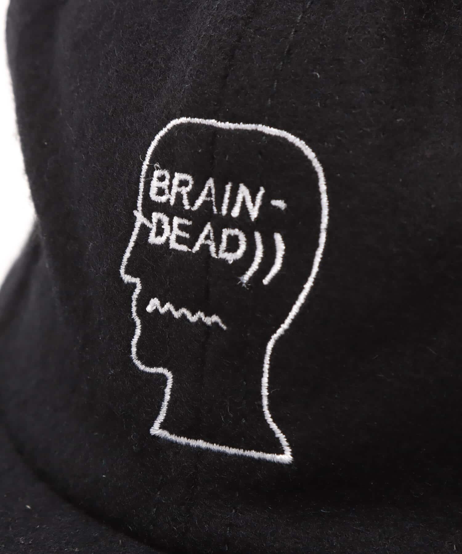 BRAIN DEAD FLANNEL LOGOHEAD 6 PANEL HAT BLACKの画像