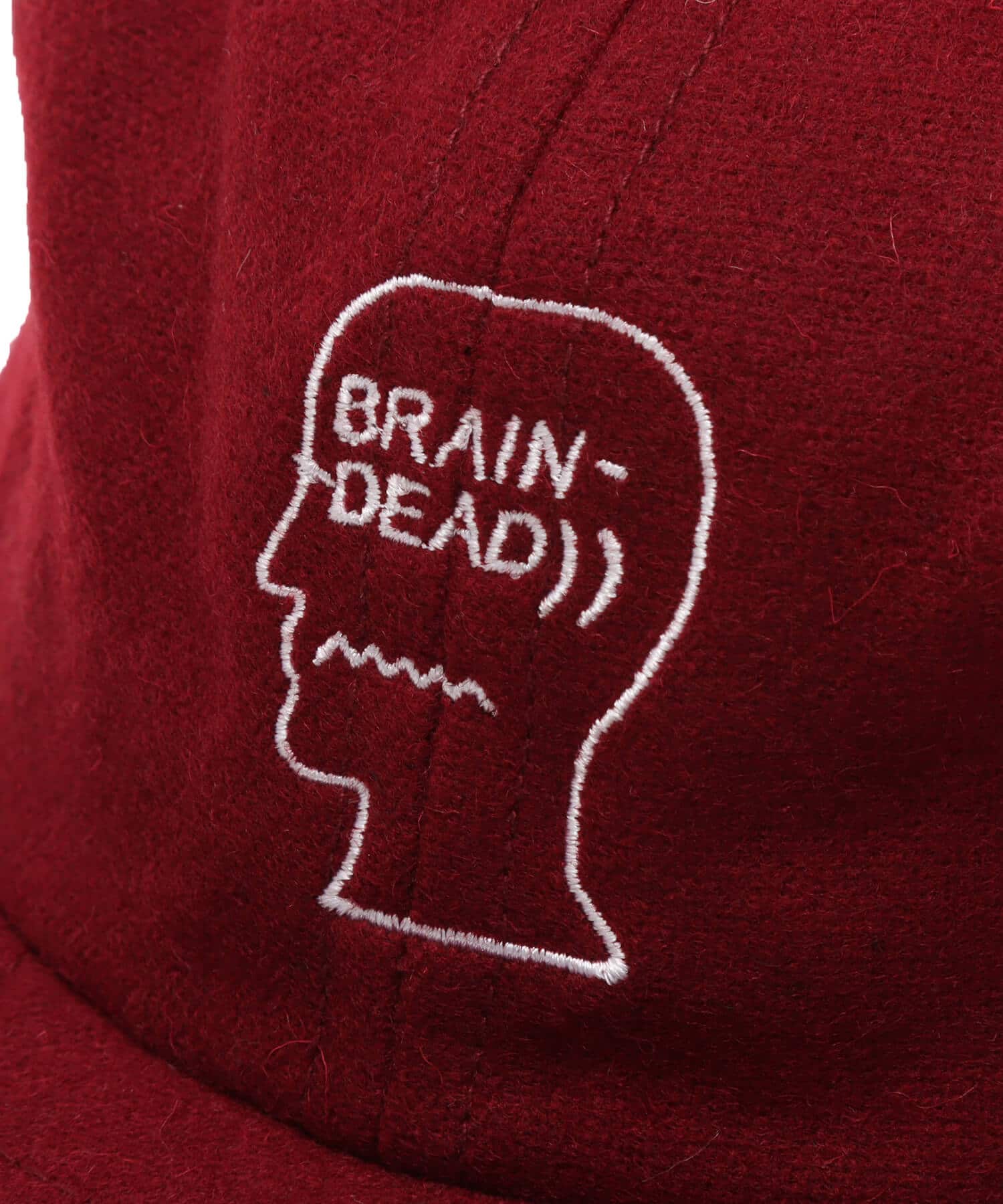 BRAIN DEAD FLANNEL LOGOHEAD 6 PANEL HAT BURGUNDYの画像