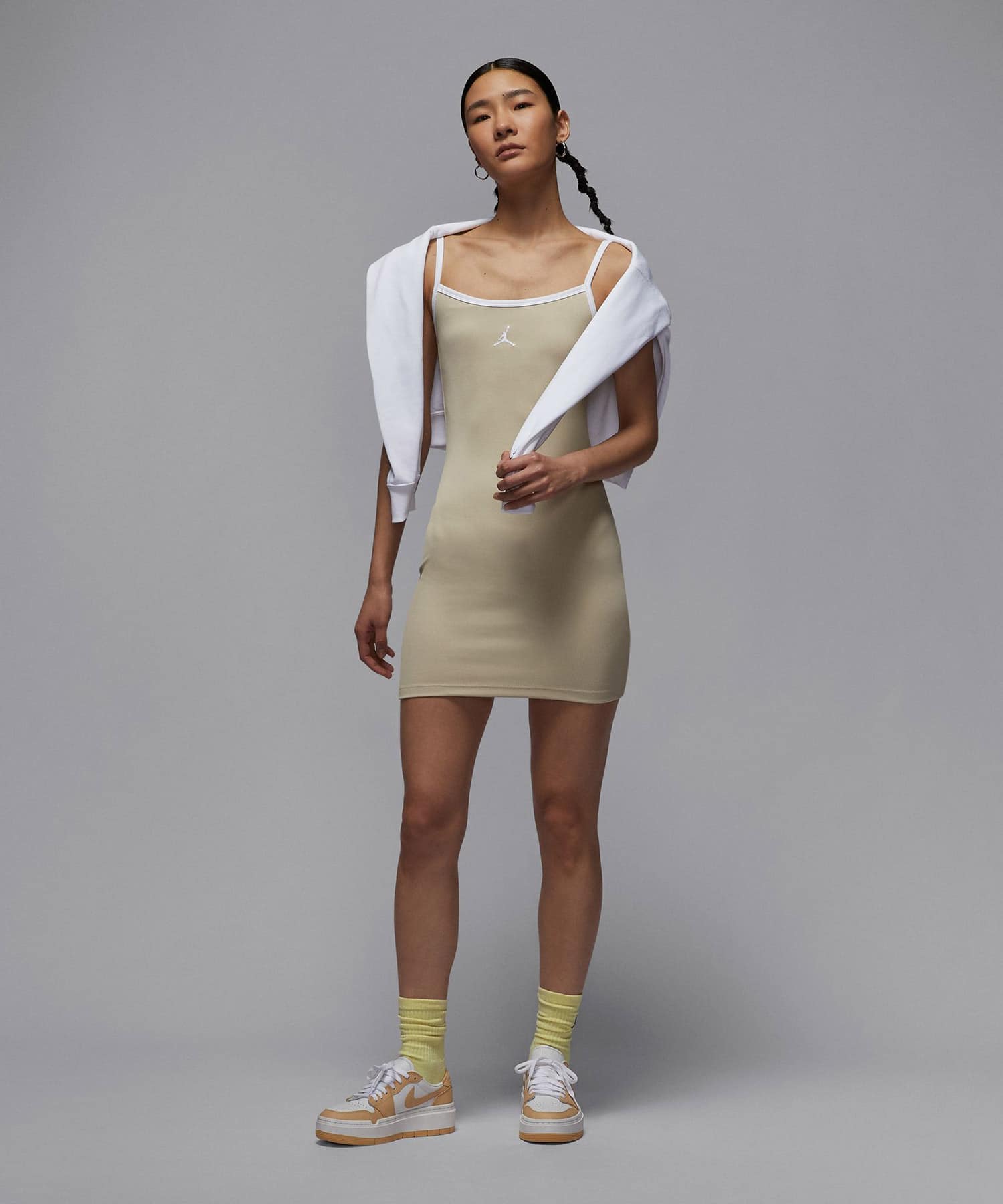 JORDAN BRAND AS W J BRK SLIM TANK DRESS RATTAN/WHITE/WHITEの画像