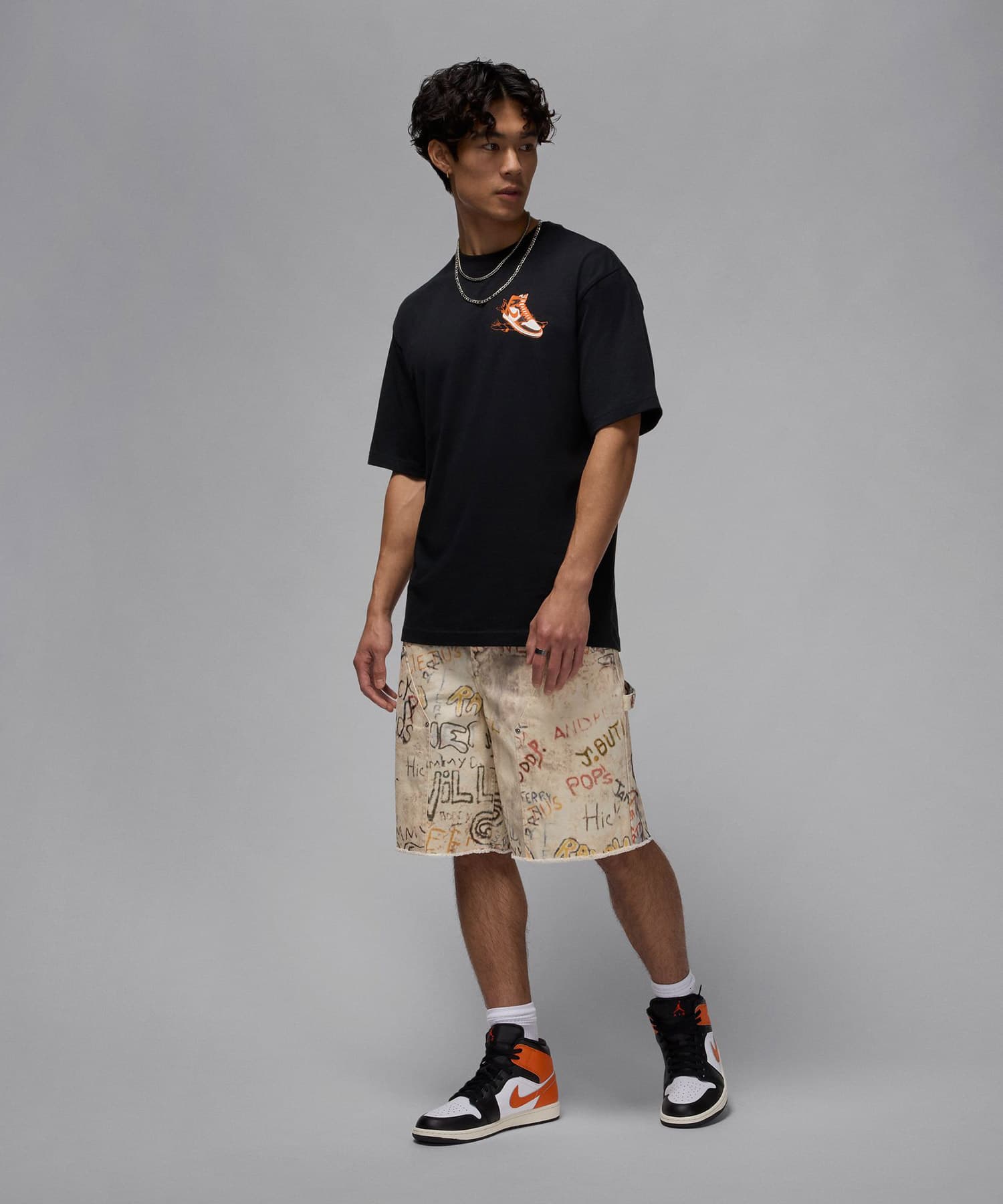 JORDAN BRAND M J NC AJ1 AD SS CREW BLACK/WHITEの画像