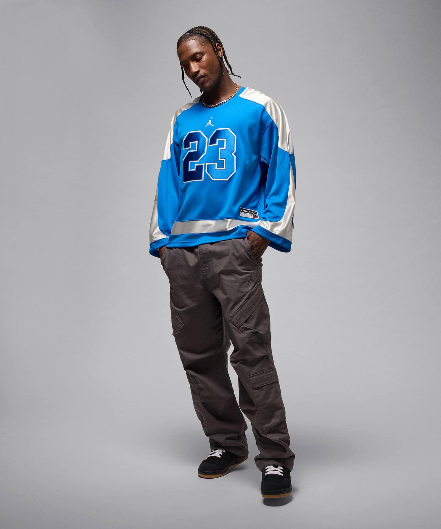 JORDAN BRAND M J BRK CLGTE HOCKEY JSY SPORT BLUE/SAIL/SAILの画像