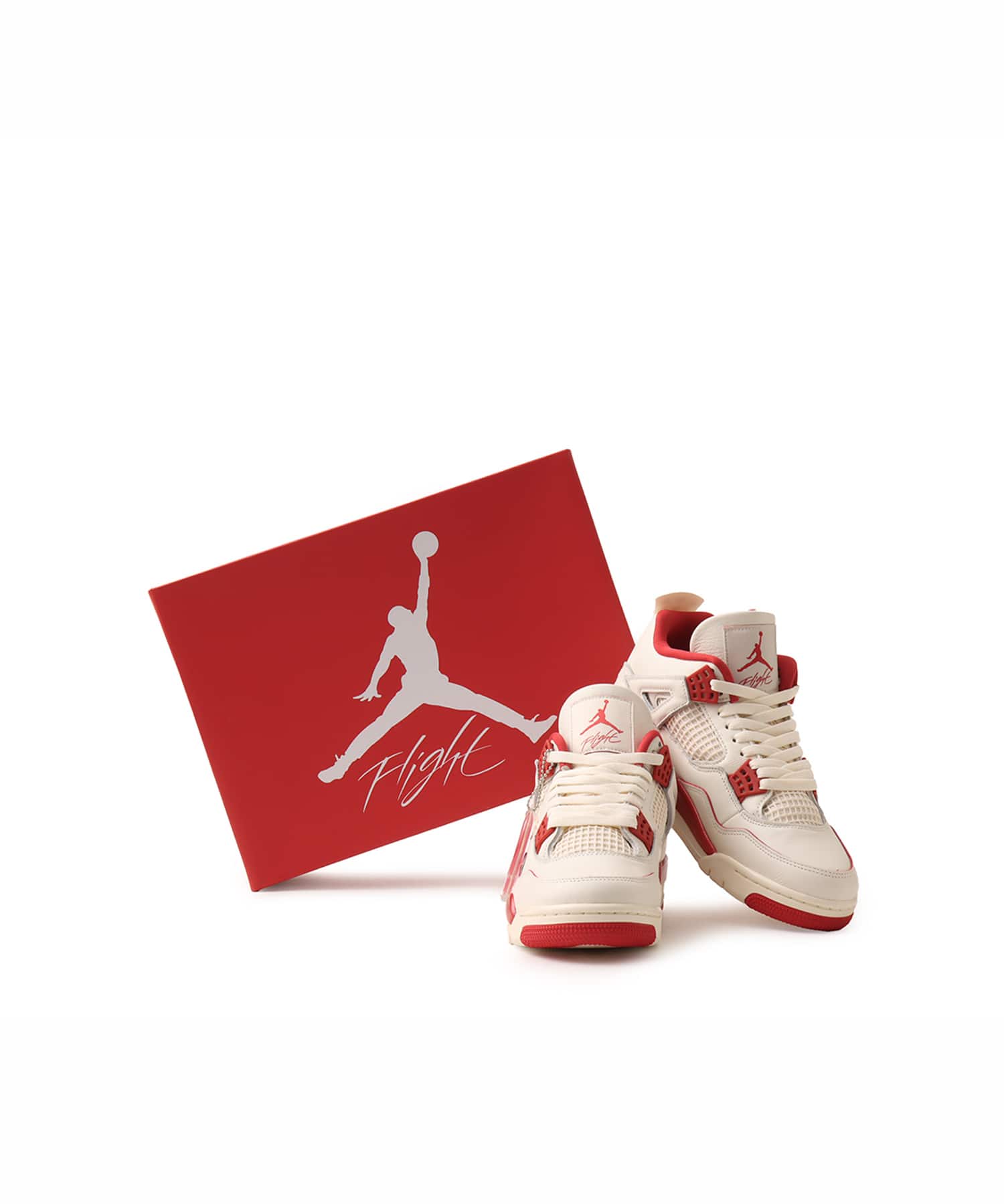 JORDAN BRAND WMNS AIR JORDAN 4 RETRO PALE IVORY/SIERRA RED-TOUGH REDの画像
