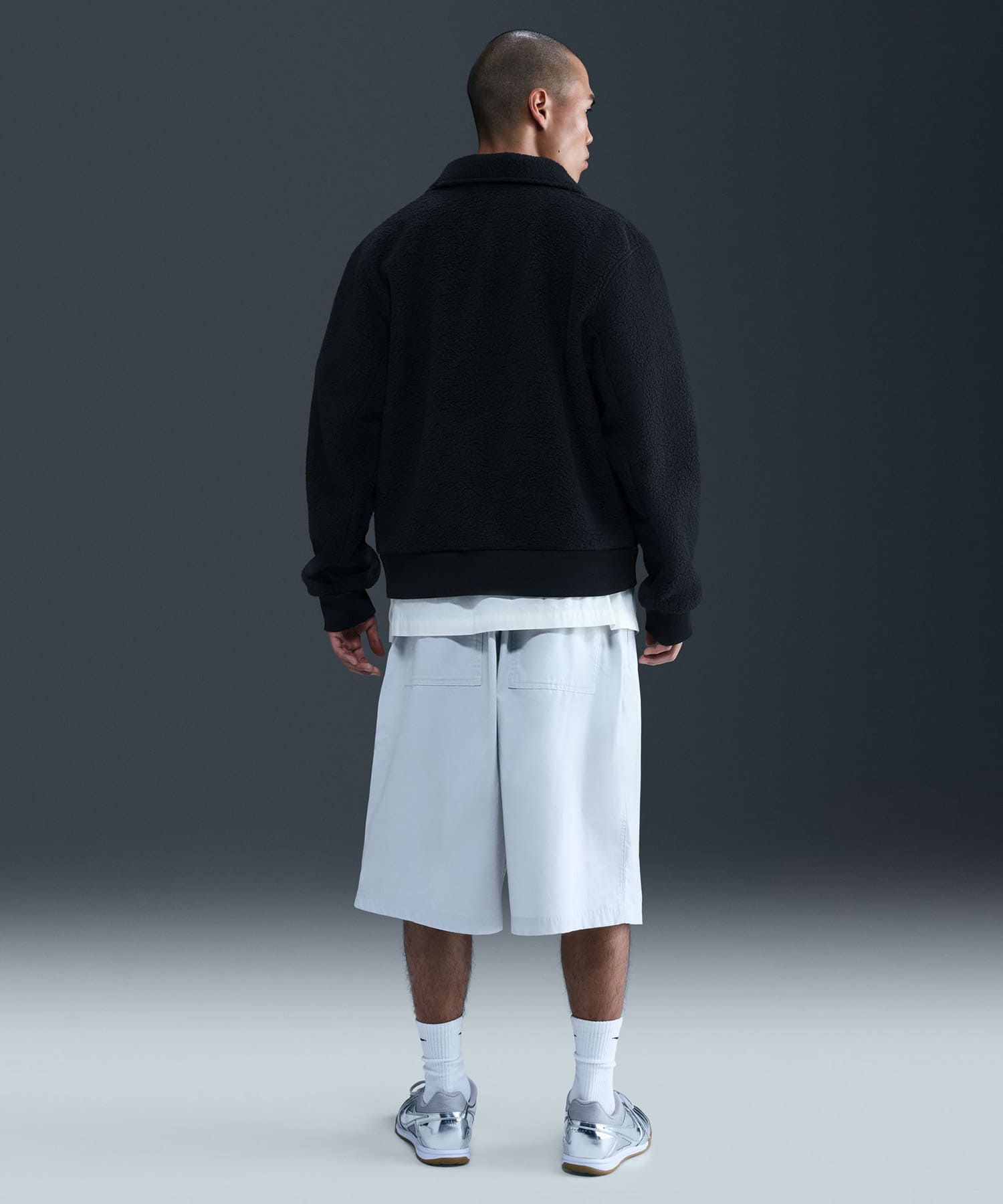 NIKE AS M NK CLUB SHERPA COACHES JK BLACK/WHITEの画像