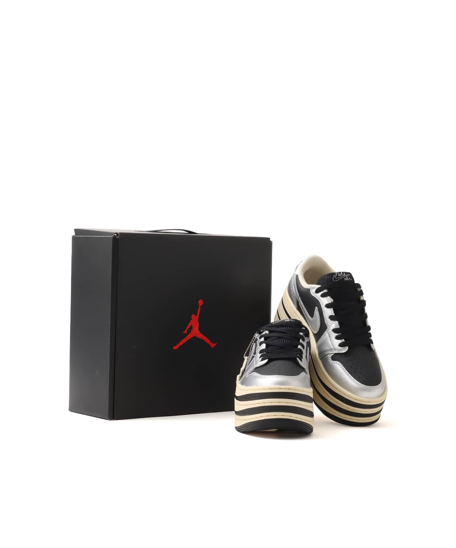 JORDAN BRAND AIR JORDAN 1 TRIPLE STACK METALLIC SILVER/BLACK-MUSLINの画像