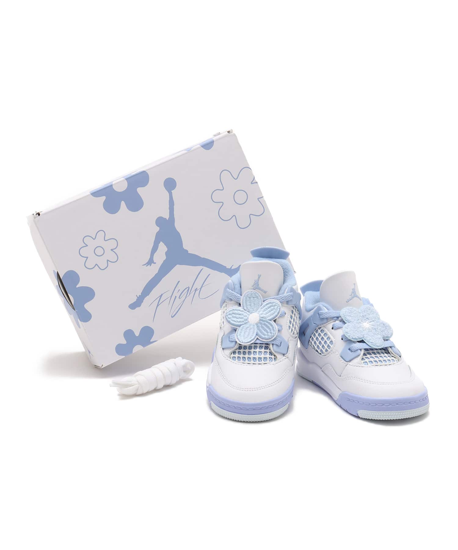 JORDAN BRAND JORDAN 4 RETRO (TD) WHITE/ALUMINUM-BLUE TINT-OIL GREENの画像