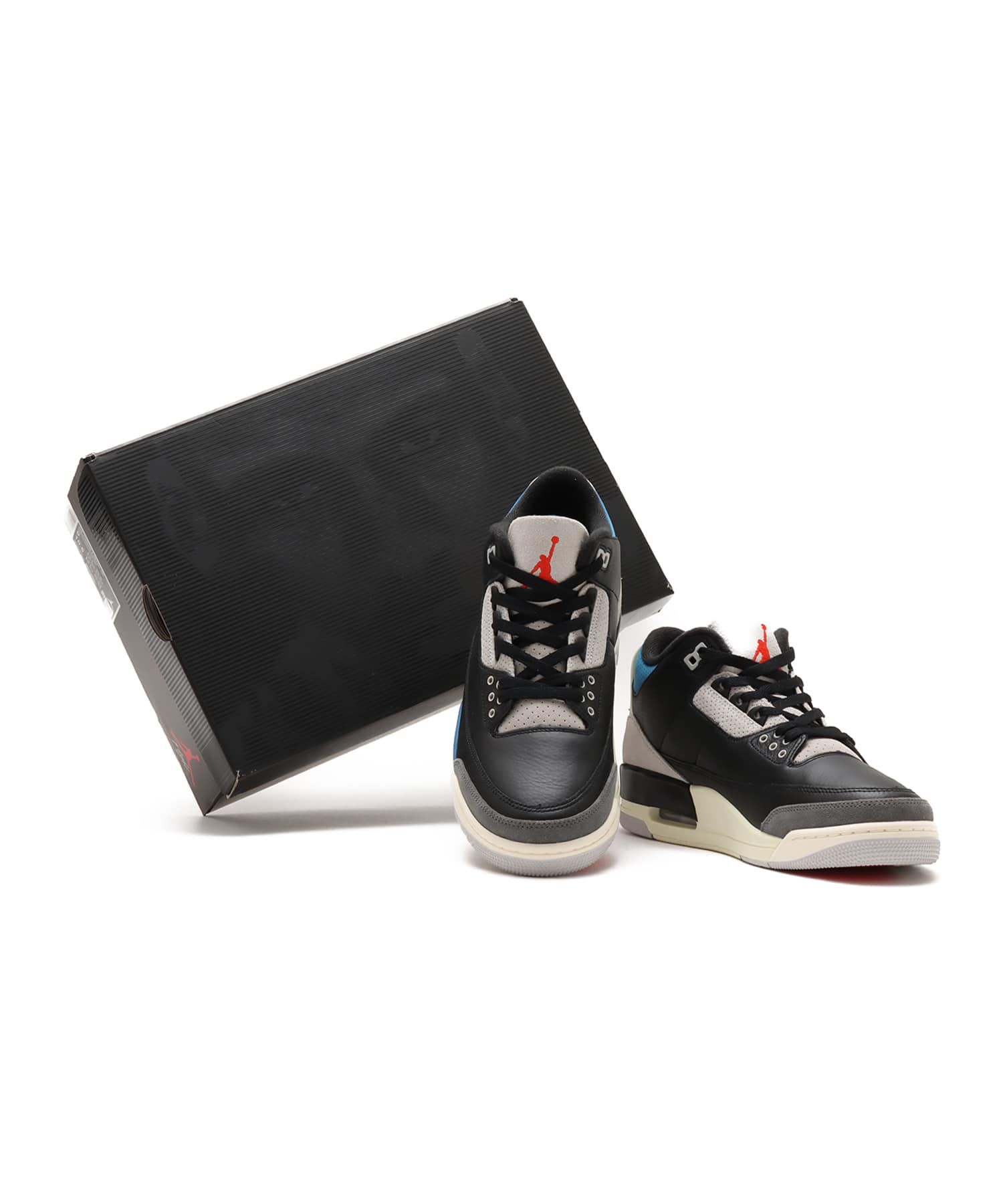 JORDAN BRAND AIR JORDAN 3 RETRO OG BLACK/CHILE RED-NEUTRAL GREYの画像