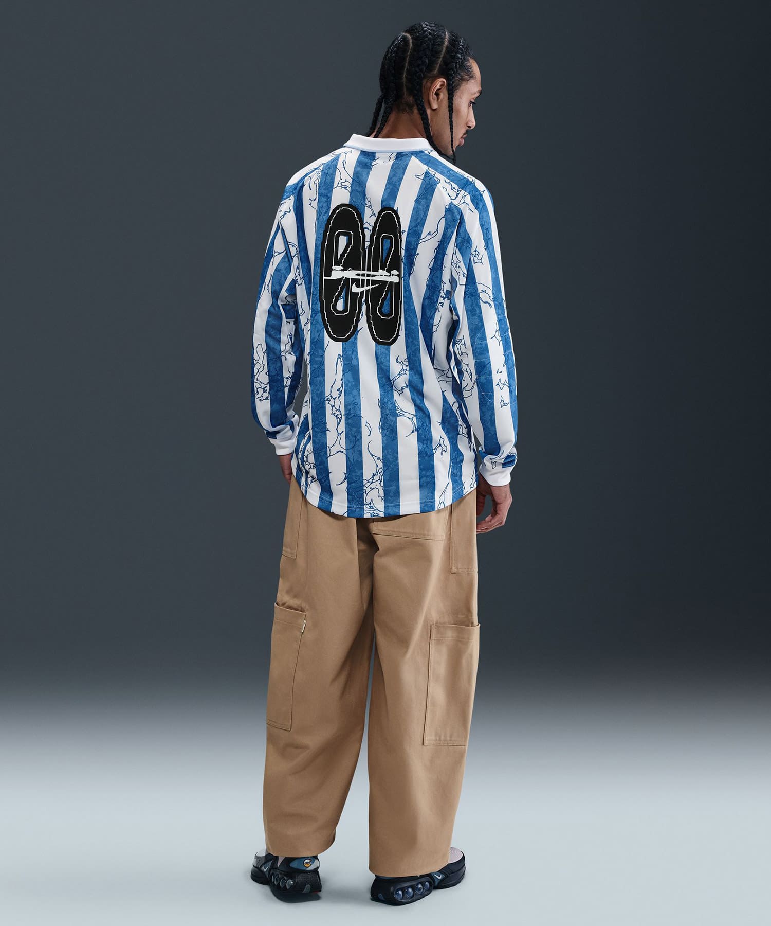 NIKE M NIKE AIR LS JERSEY VCTRY PSYCHIC BLUE/LT ARMORY BLUE/WHITEの画像