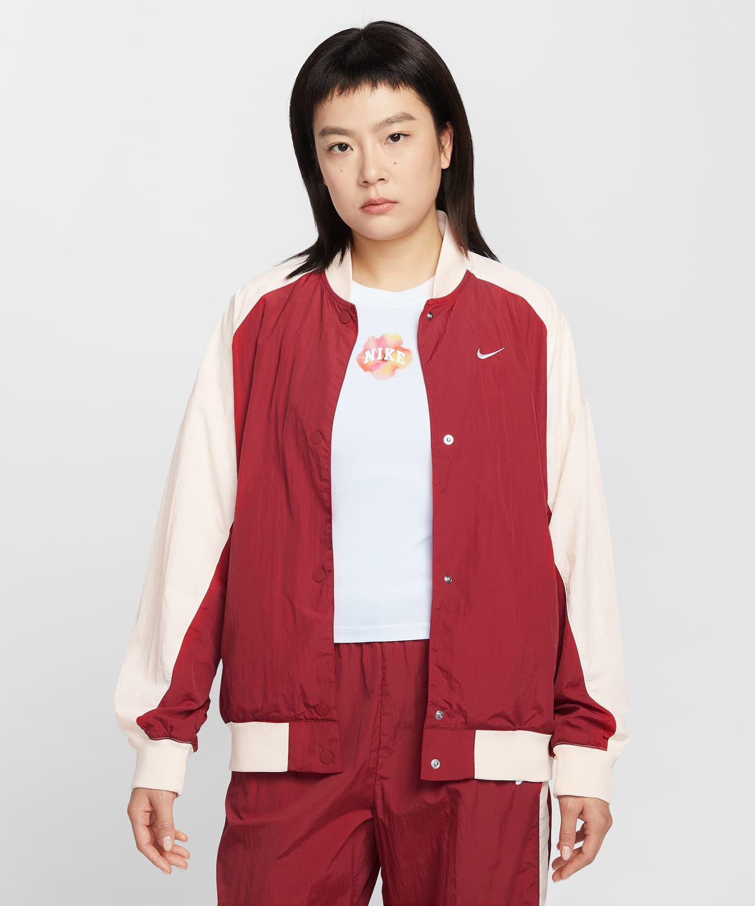 NIKE AS W NSW HBR VARSITY JKT REDの画像