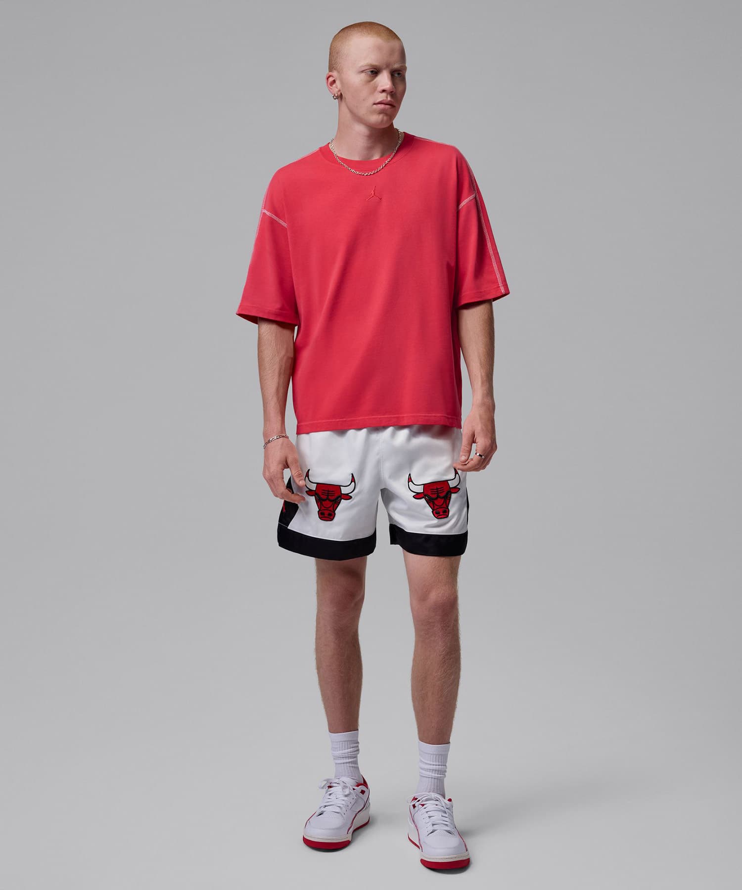 JORDAN BRAND M J FLT HVYWT SS TOP UNIVERSITY RED/SAIL/(UNIVERSITY RED)の画像