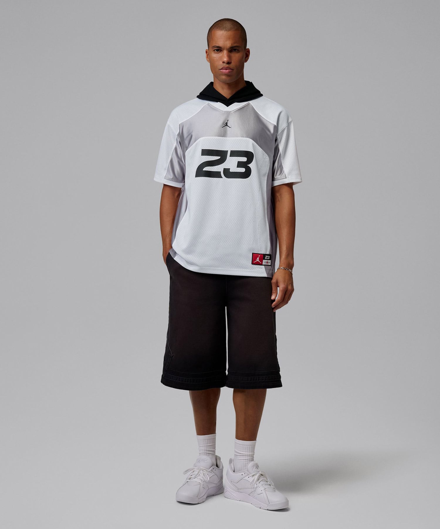 JORDAN BRAND M J FLT JERSEY SS TOP WHITE/LT SMOKE GREY/(BLACK)の画像