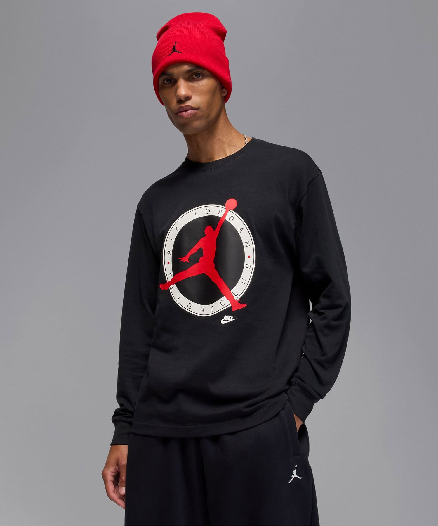 JORDAN BRAND M J FLT CLB LS CREW BLACKの画像