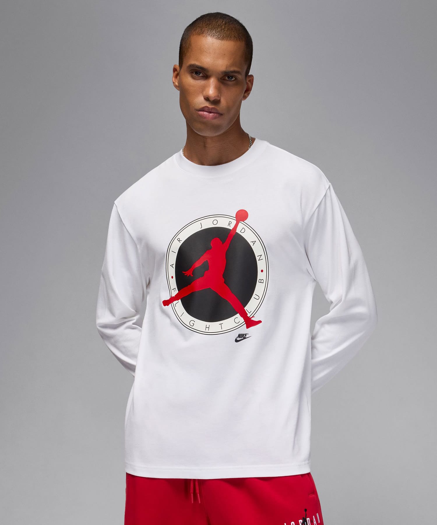 JORDAN BRAND M J FLT CLB LS CREW WHITEの画像