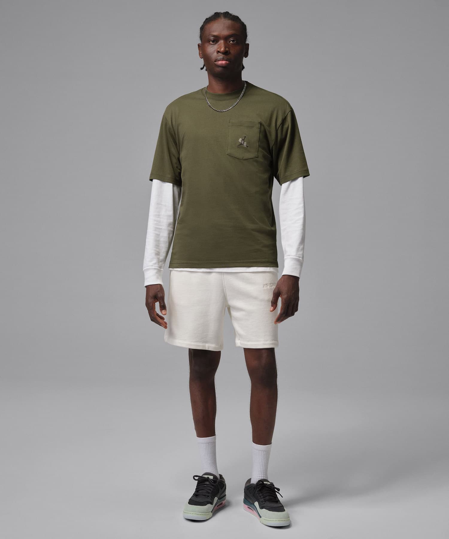 JORDAN BRAND M J POCKET SS CREW KHAKIの画像