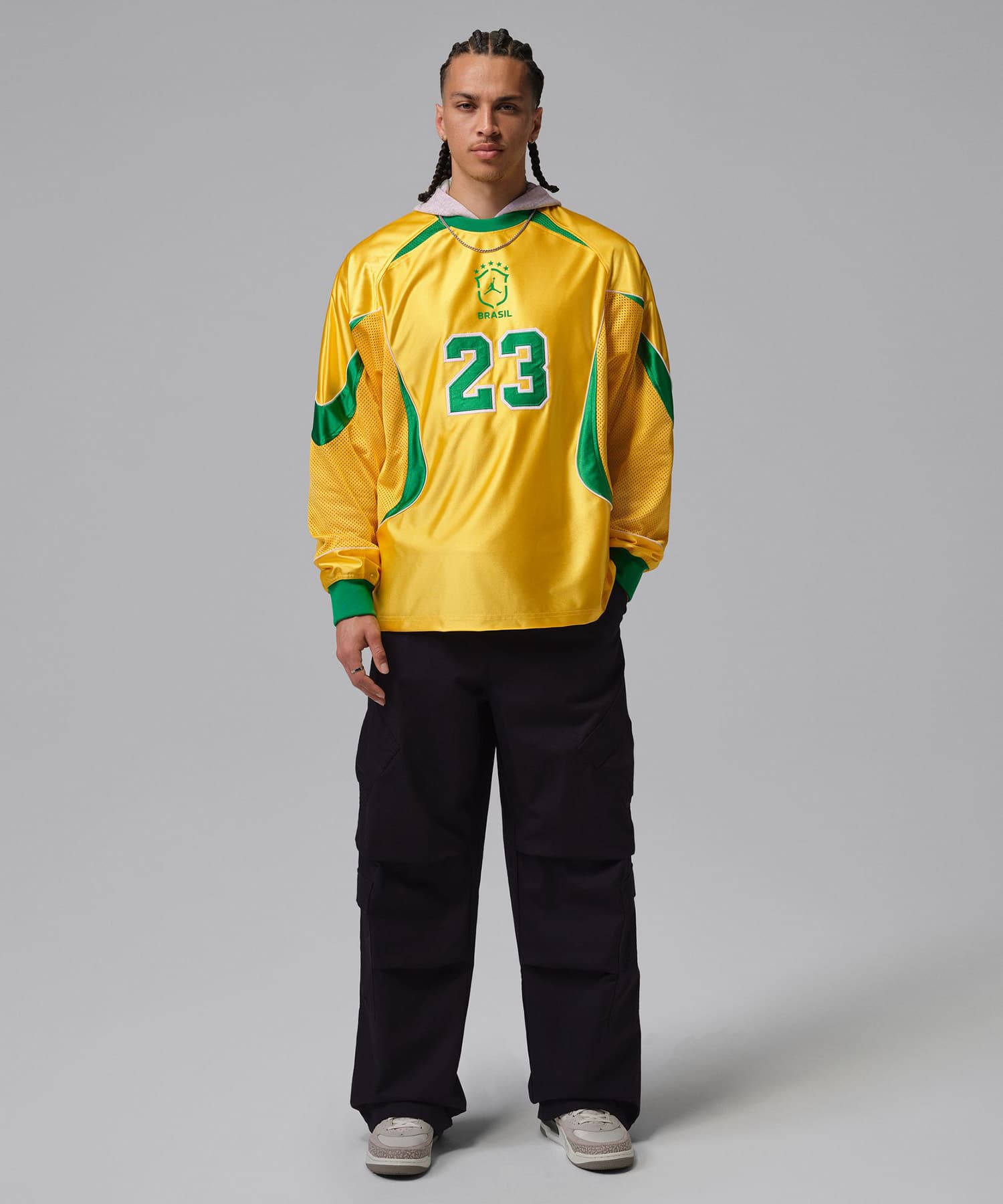 JORDAN BRAND M J STMT GOALIE TOP P6 VARSITY MAIZE/LUCKY GREENの画像