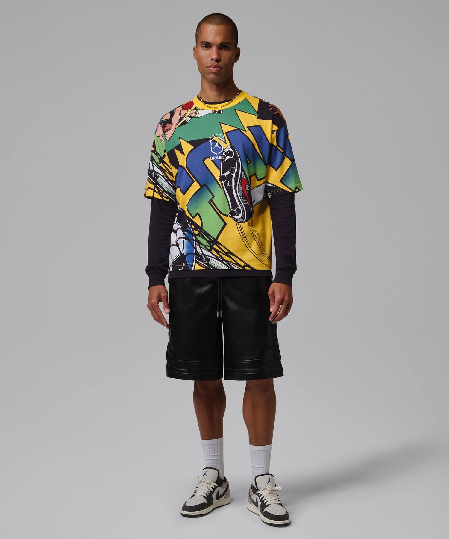 JORDAN BRAND M J ESS BOXY SS GX CREW P6 VARSITY MAIZEの画像