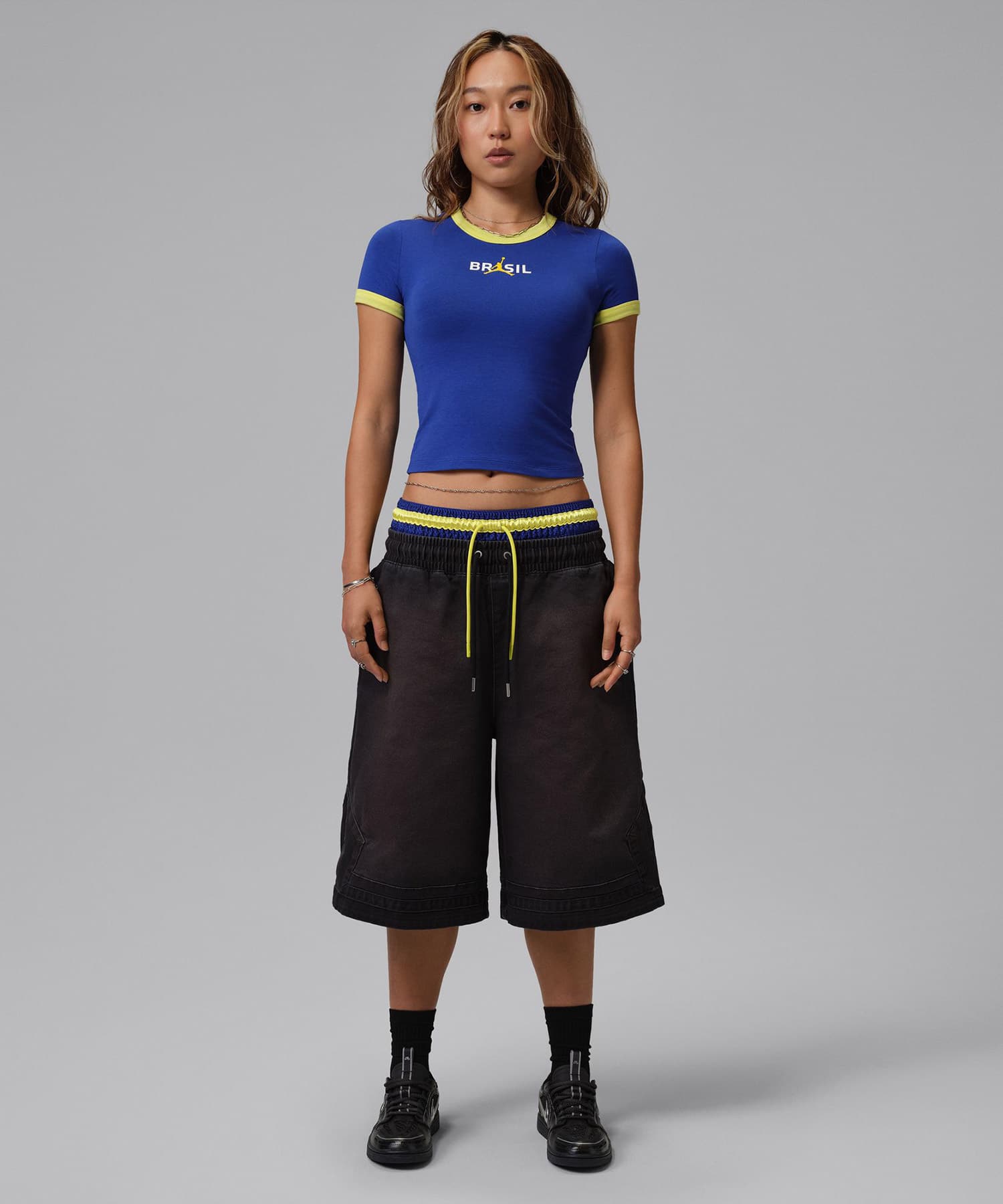 JORDAN BRAND AS W J SS RETRO GFX CREW P6 OLD ROYAL/YELLOW PULSEの画像