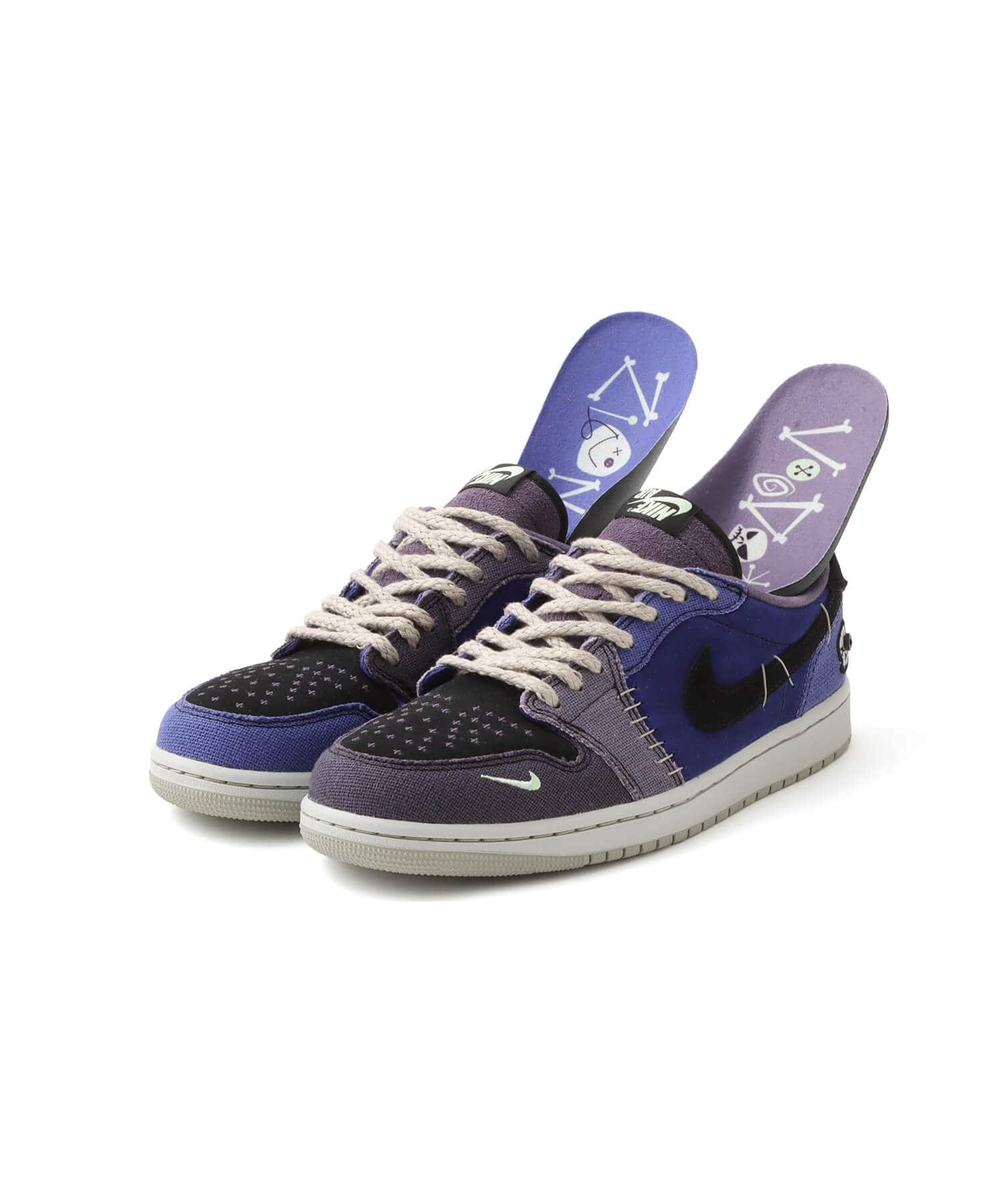 JORDAN BRAND AIR JORDAN 1 RETRO LOW OG REGENCY PURPLE/VAPOR GREEN-BLACKの画像