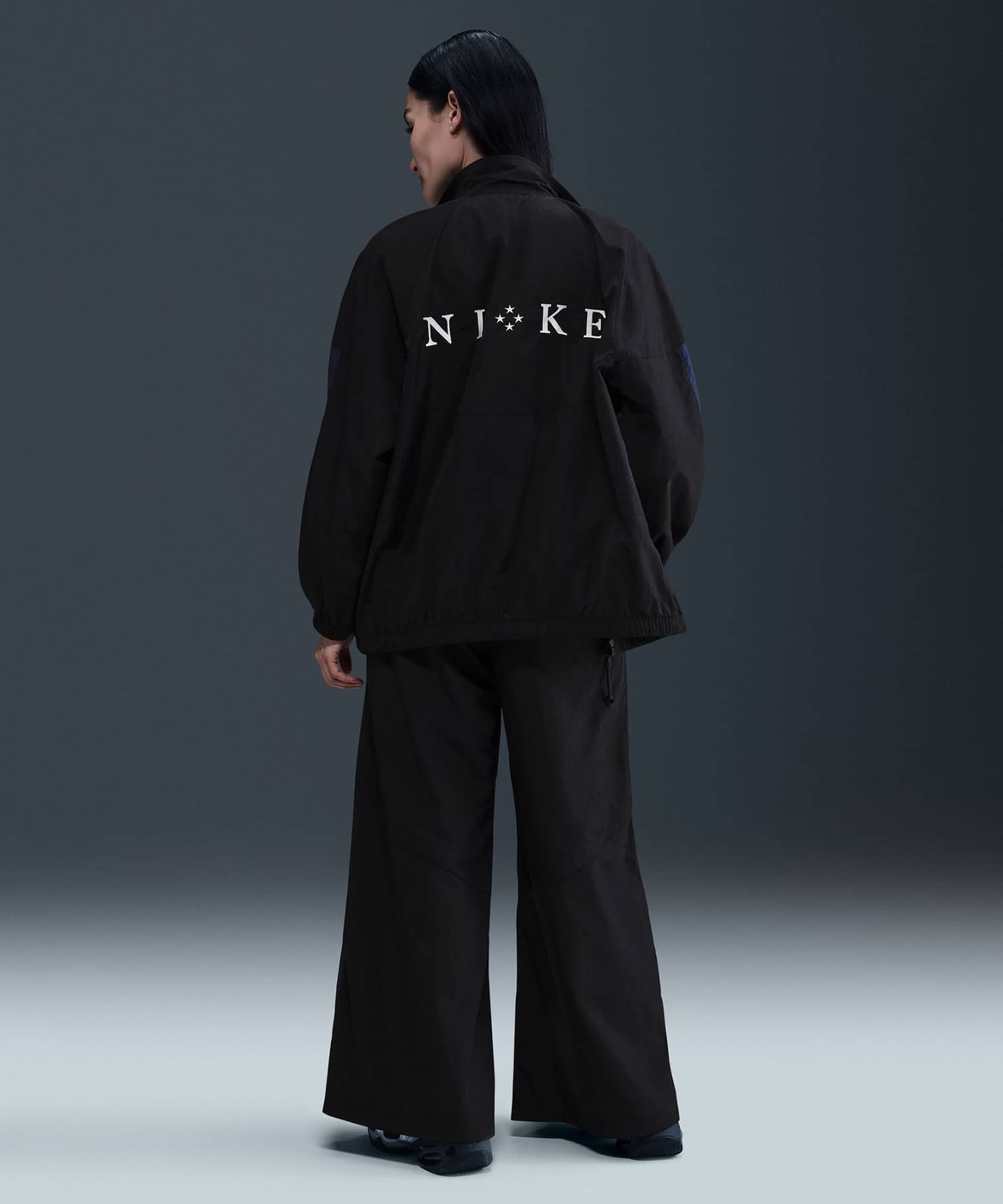 NIKE AS W NSW WIDE LEG WVN PANT BLACK/MIDNIGHT NAVY/SAILの画像
