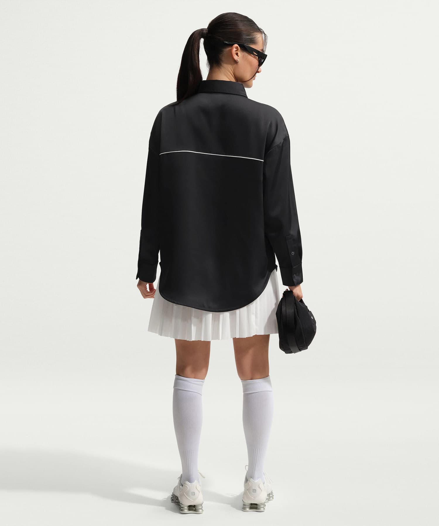 NIKE AS W NSW OFFLN WVN STN LS TOP BLACKの画像