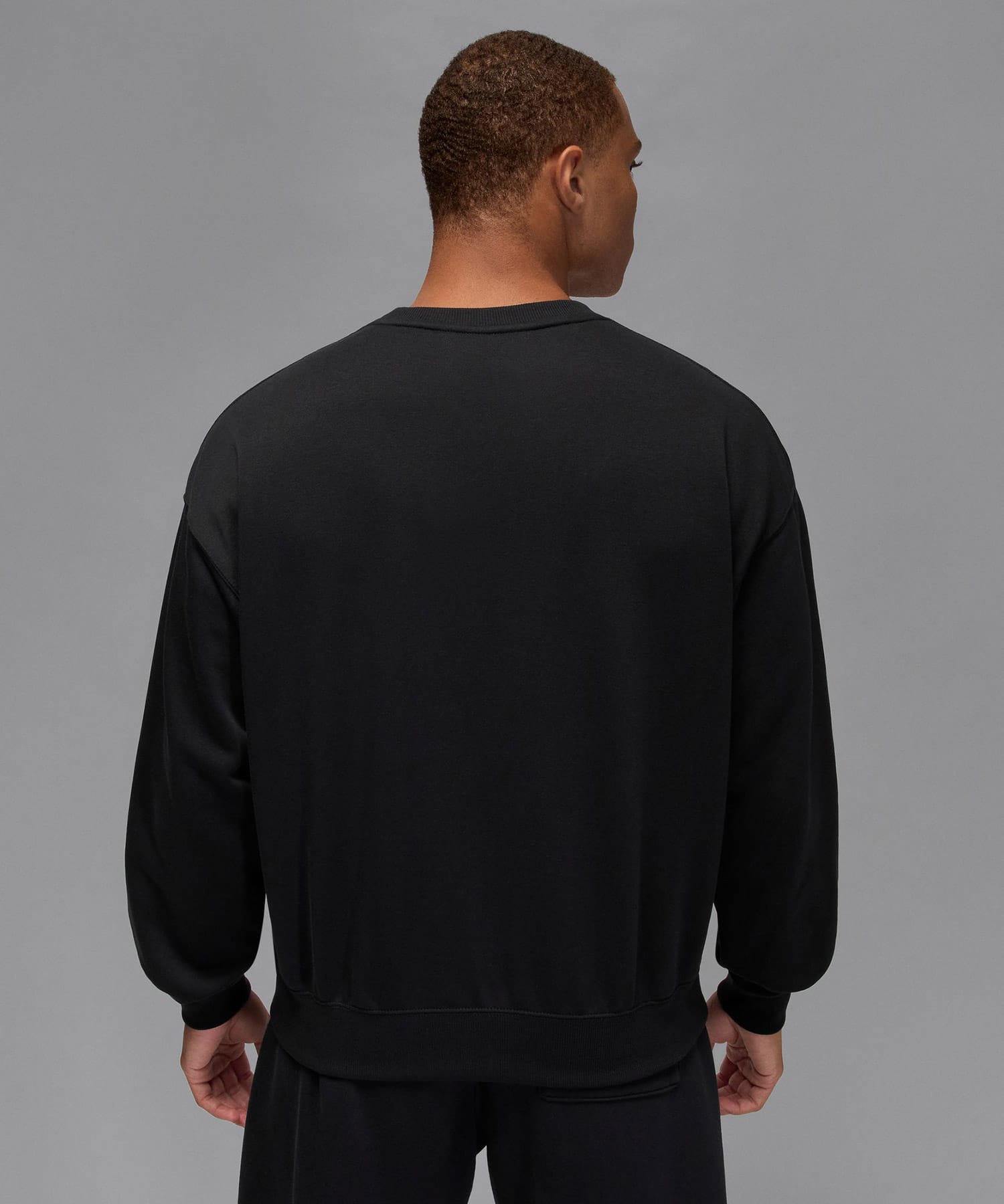 JORDAN BRAND M J BRK AJ11 FLEECE CREW LB BLACK/GAMMA BLUEの画像