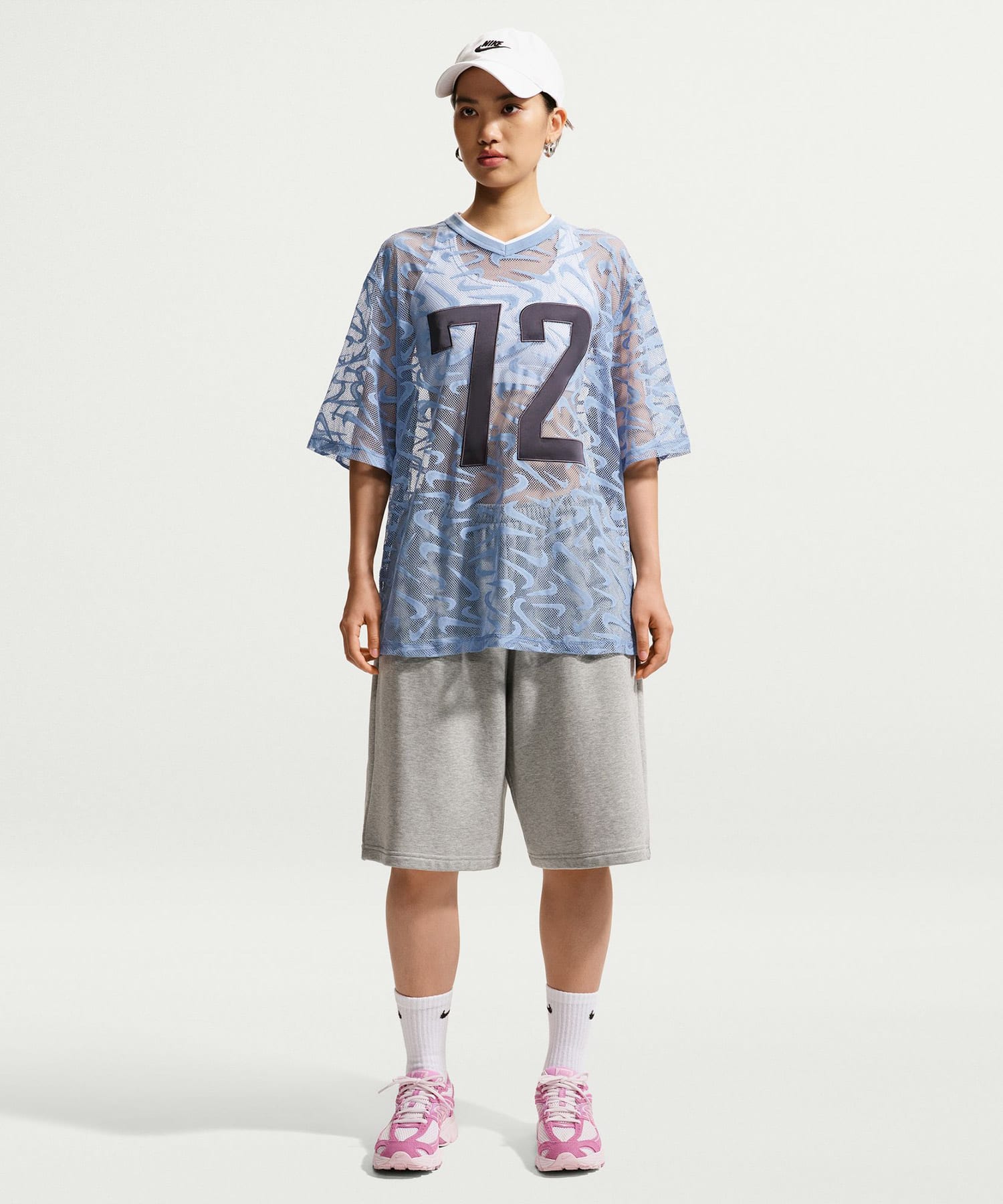 NIKE AS W NK CHILL WVN LACE JERSEY BLUEの画像