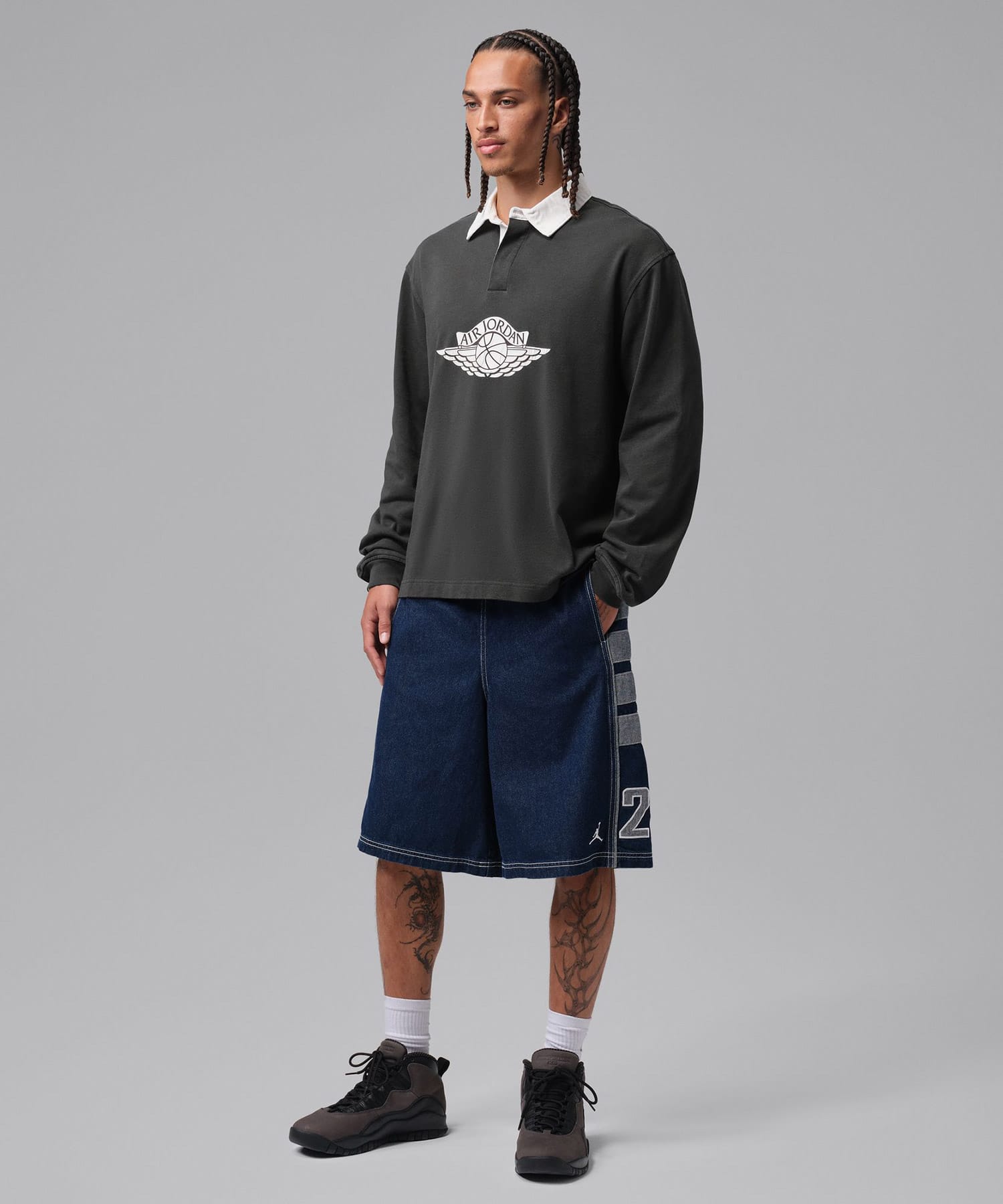 JORDAN BRAND M J FLT ESS RUGBY TOP GREENの画像