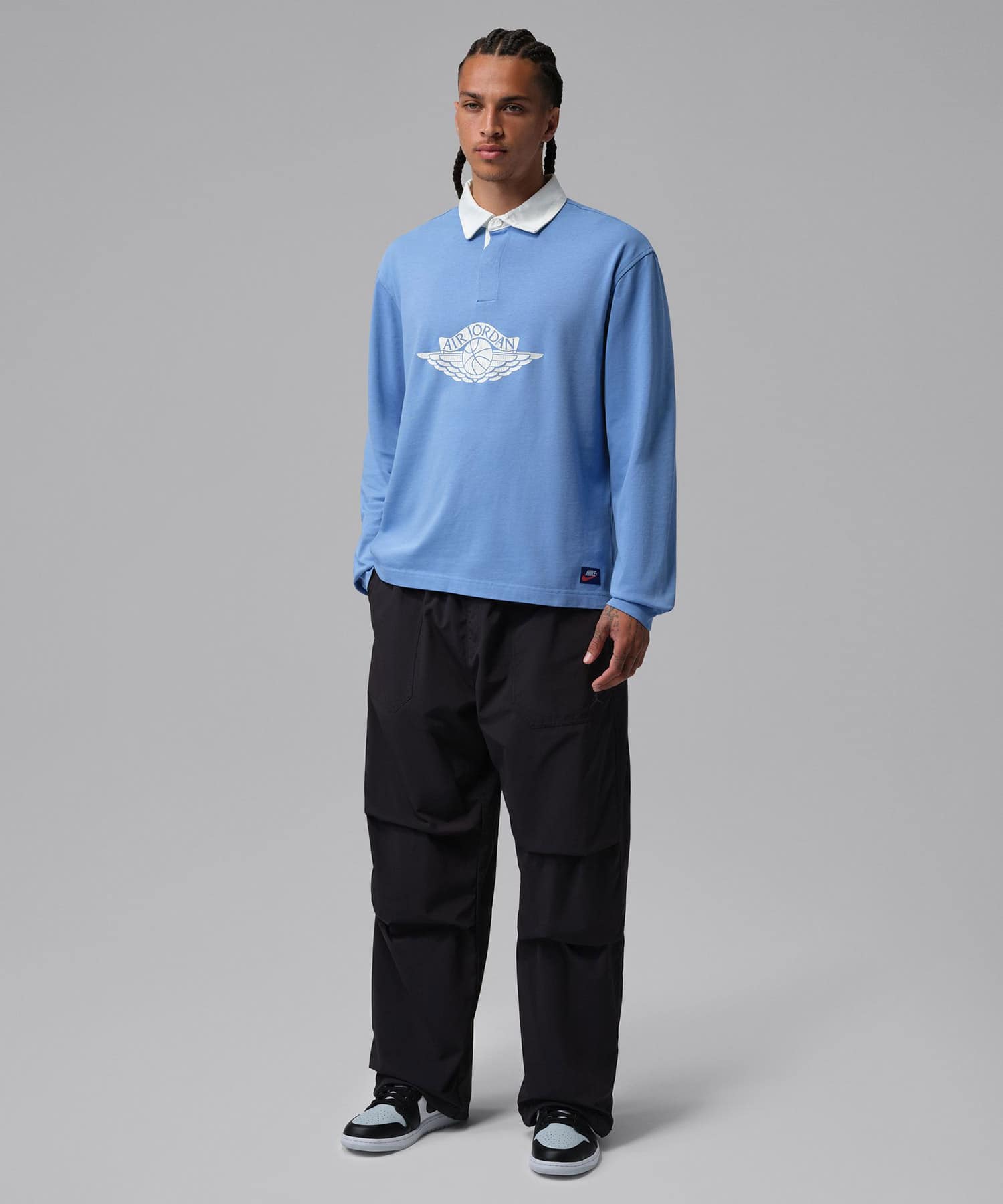 JORDAN BRAND M J FLT ESS RUGBY TOP BLUEの画像