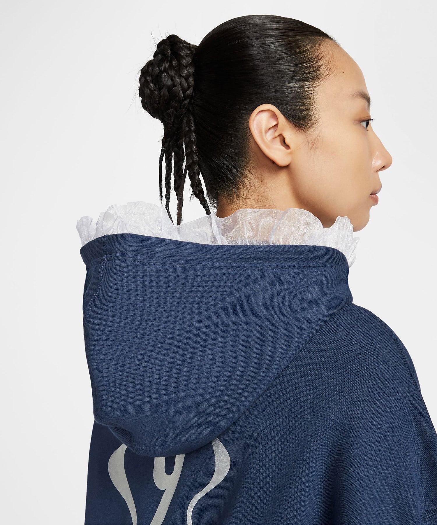 NIKE AS W NSW OS FLC CROP PO HDY GC MIDNIGHT NAVYの画像