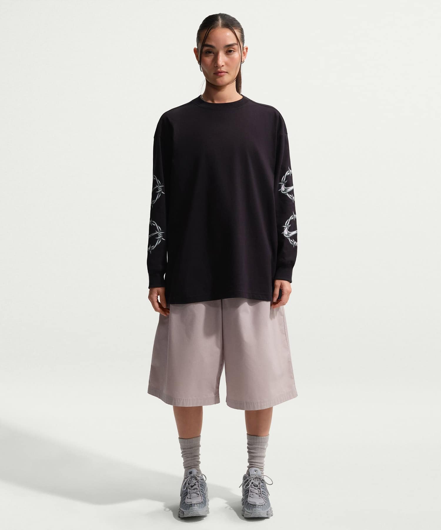 NIKE AS W NSW CLASSIC LS TEE BRB CH BLACKの画像