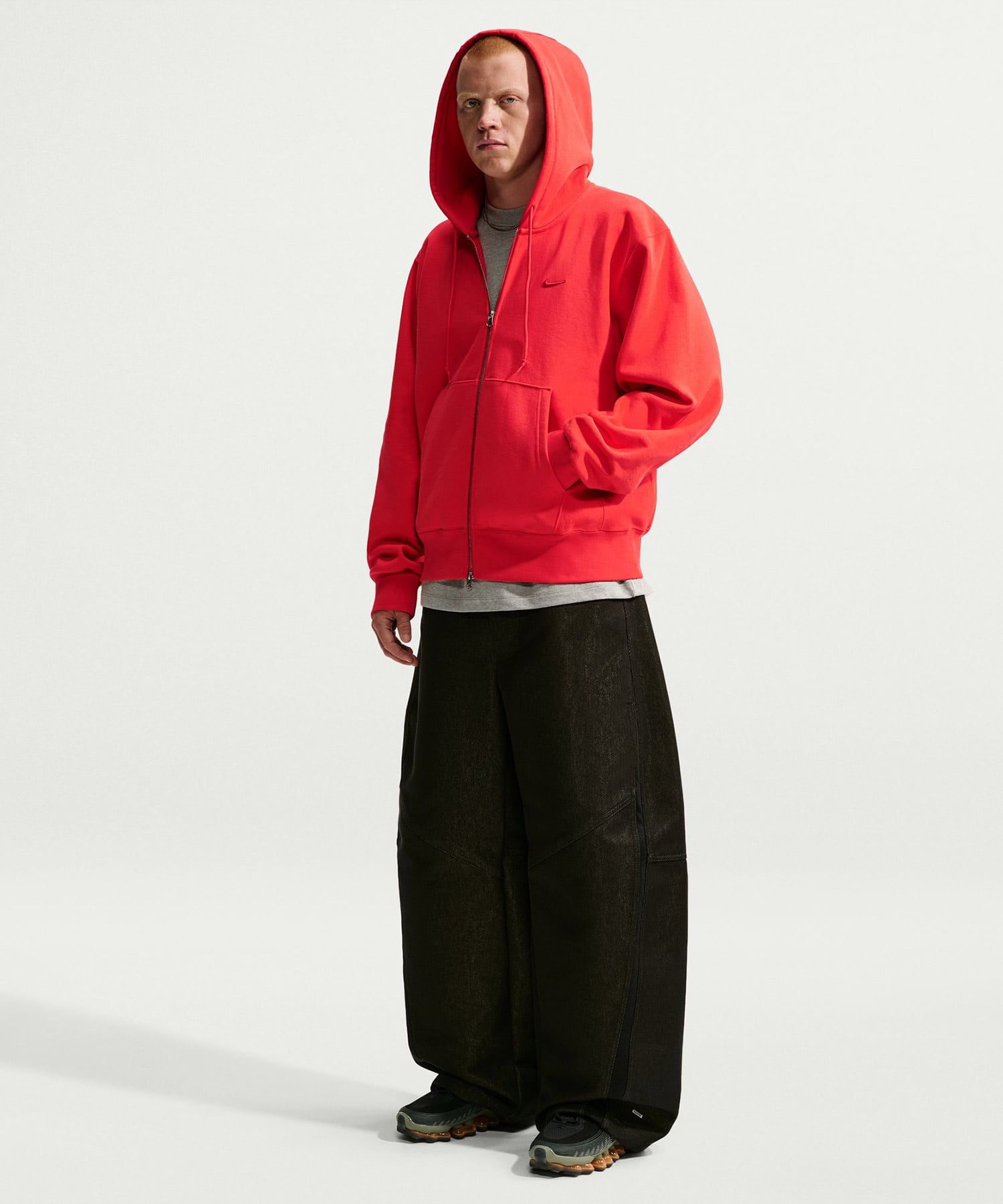 NIKE M NRG NK 560 FLEECE FULL ZIP HOODIE LT CRIMSONの画像