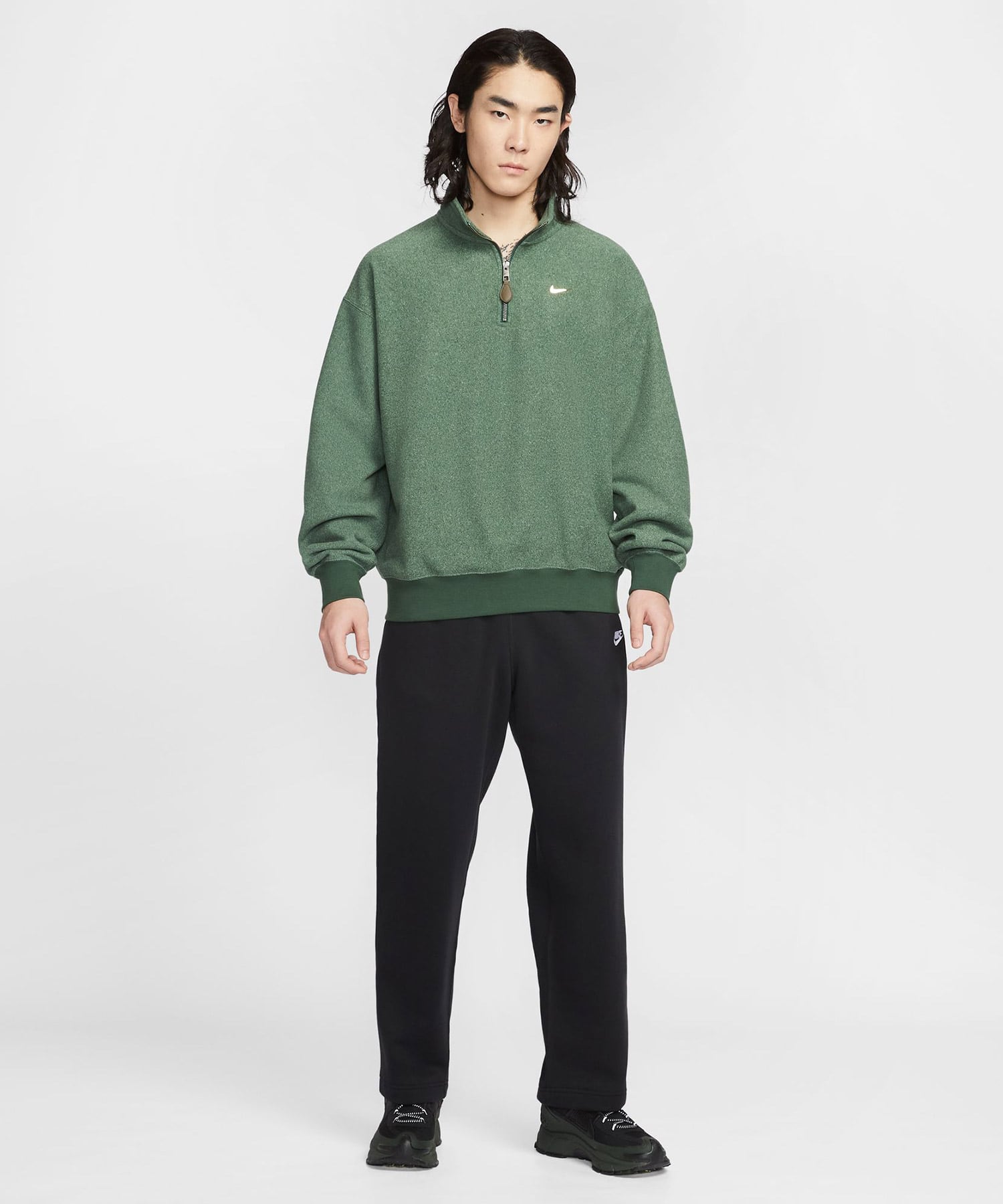 NIKE AS M NK SSNL+ HW BB QZ TOP GREENの画像