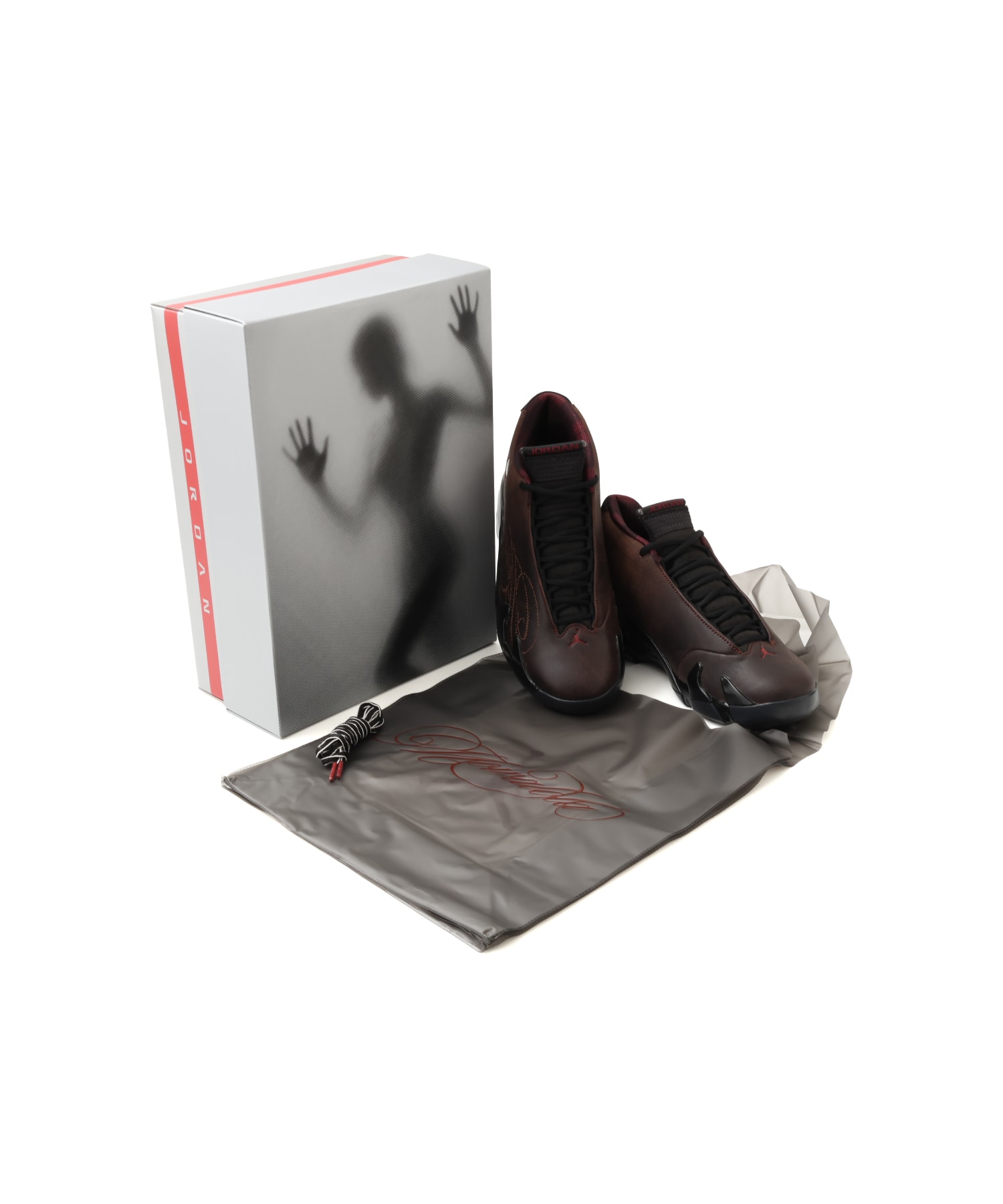 JORDAN BRAND AIR JORDAN 14 RETRO SP MWLA BLACK/BURNT REDの画像