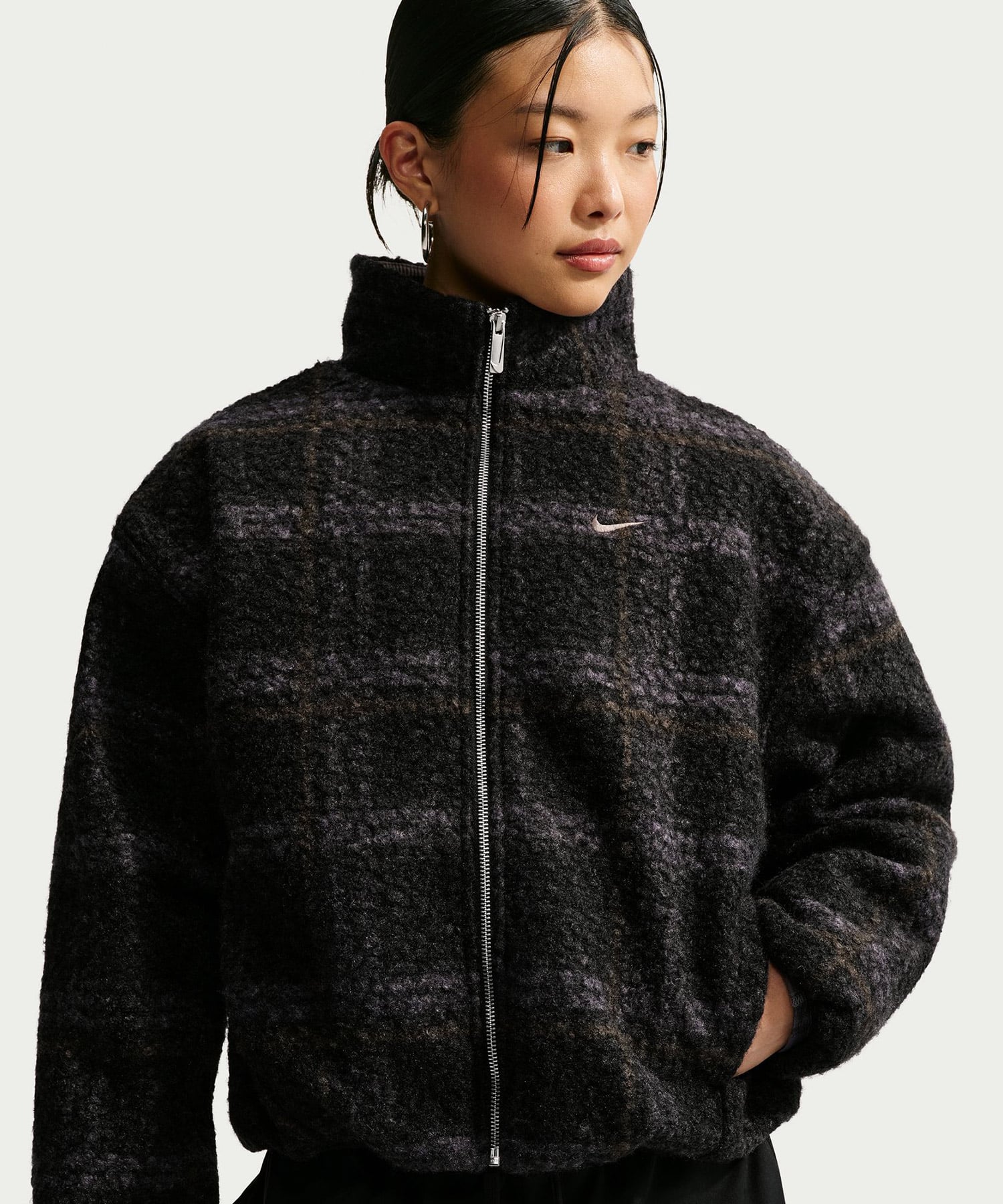 NIKE AS W NK STREET AOP SHERPA JKT BLACKの画像