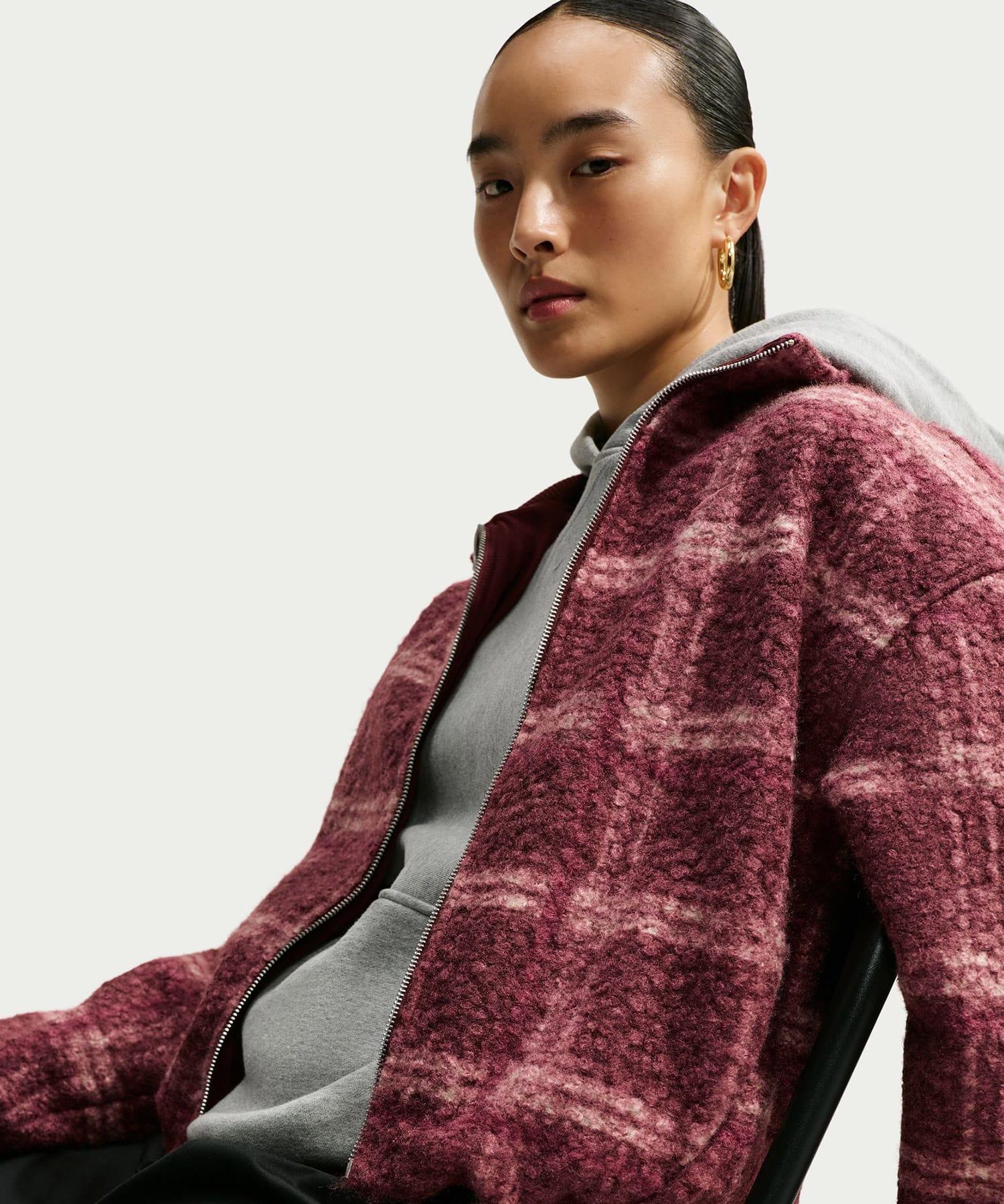 NIKE AS W NK STREET AOP SHERPA JKT PINKの画像