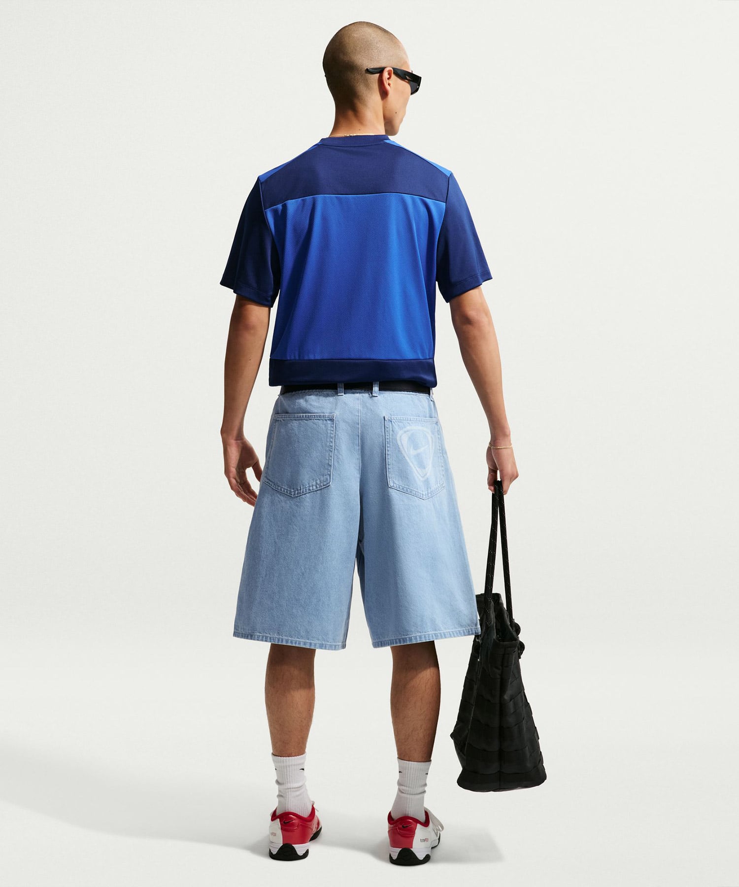 NIKE AS M NK DENIM SHORT FTBL KOR A ASHEN SLATEの画像