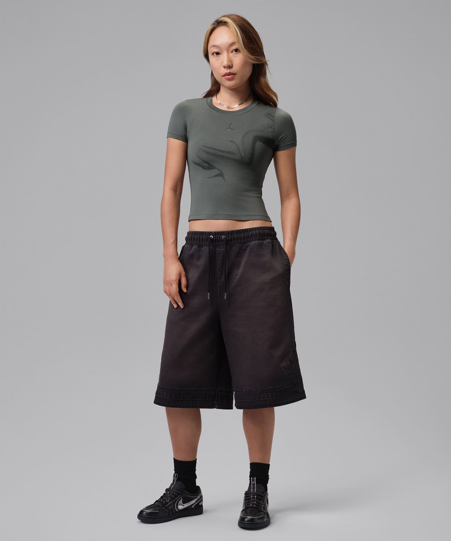 JORDAN BRAND AS W J SS TEE WJDN APLA IRON GREYの画像