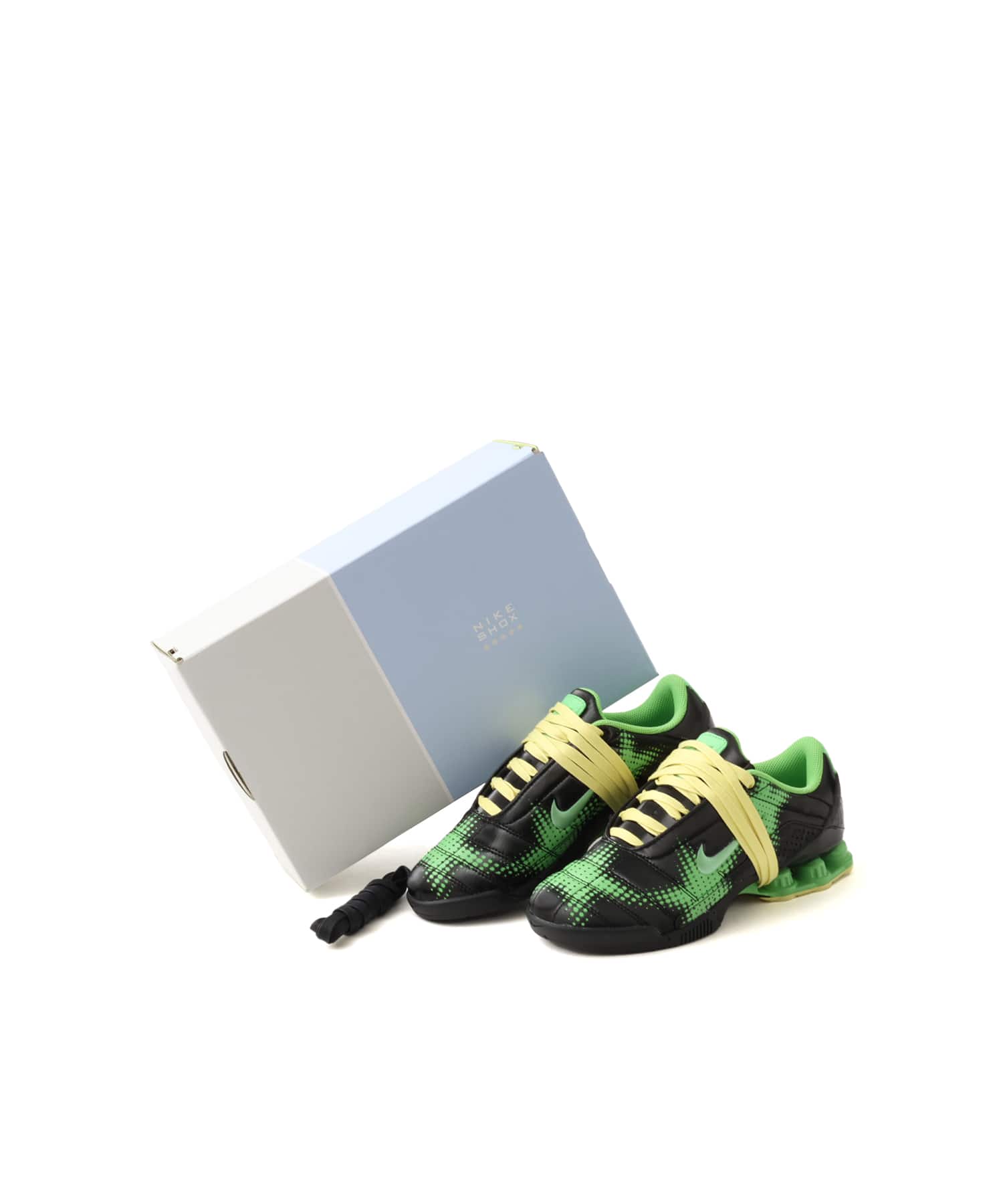 NIKE W NIKE T90 SHOX MAGIA WC BLACK/SPINACH GREEN-YELLOW DIAMOND-BLACKの画像