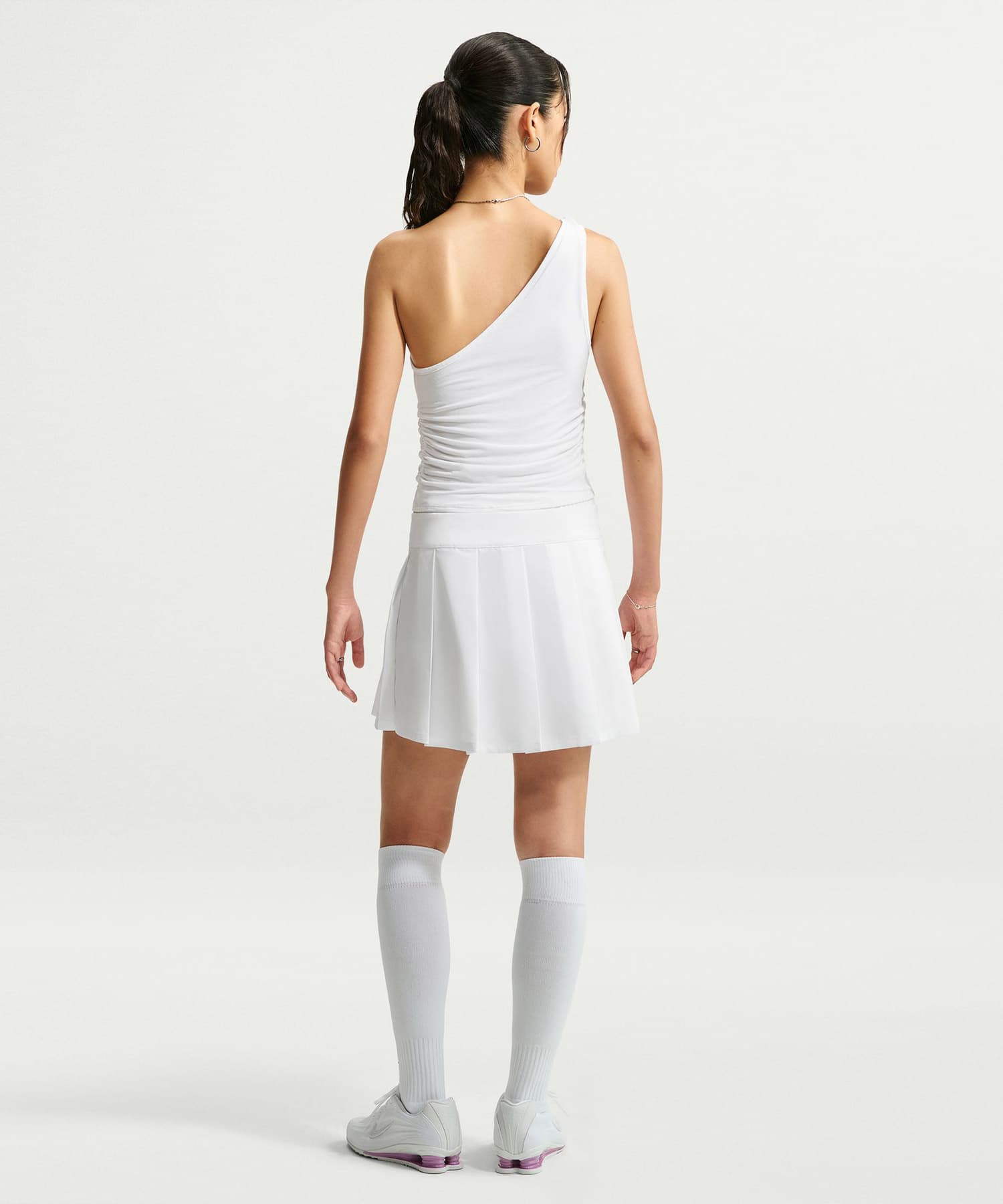 NIKE AS W NK ASSYM ONE SHOULDER TAN WHITEの画像