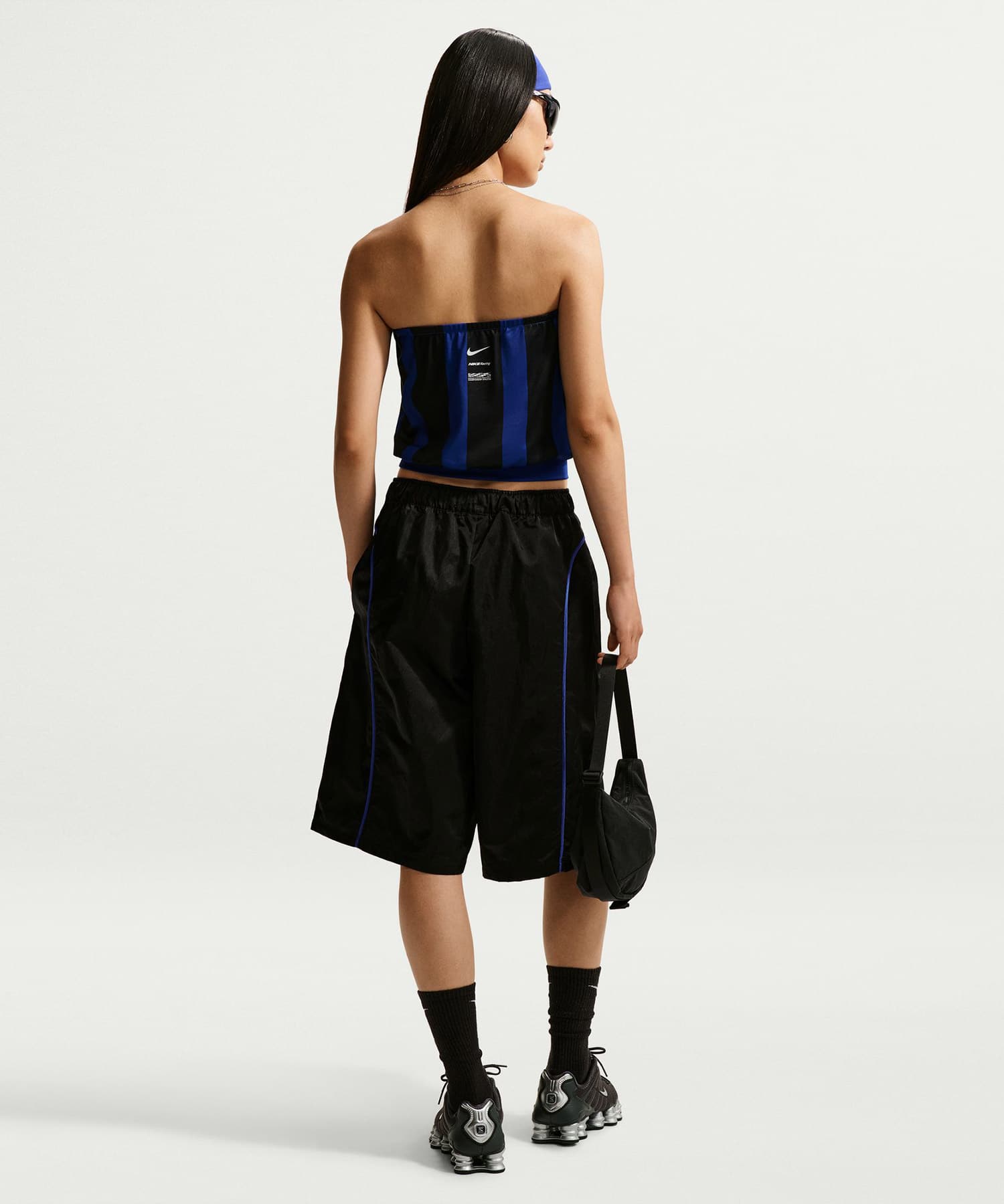 NIKE AS W NK STRIPED JERSEY TUBE TOP BLUEの画像