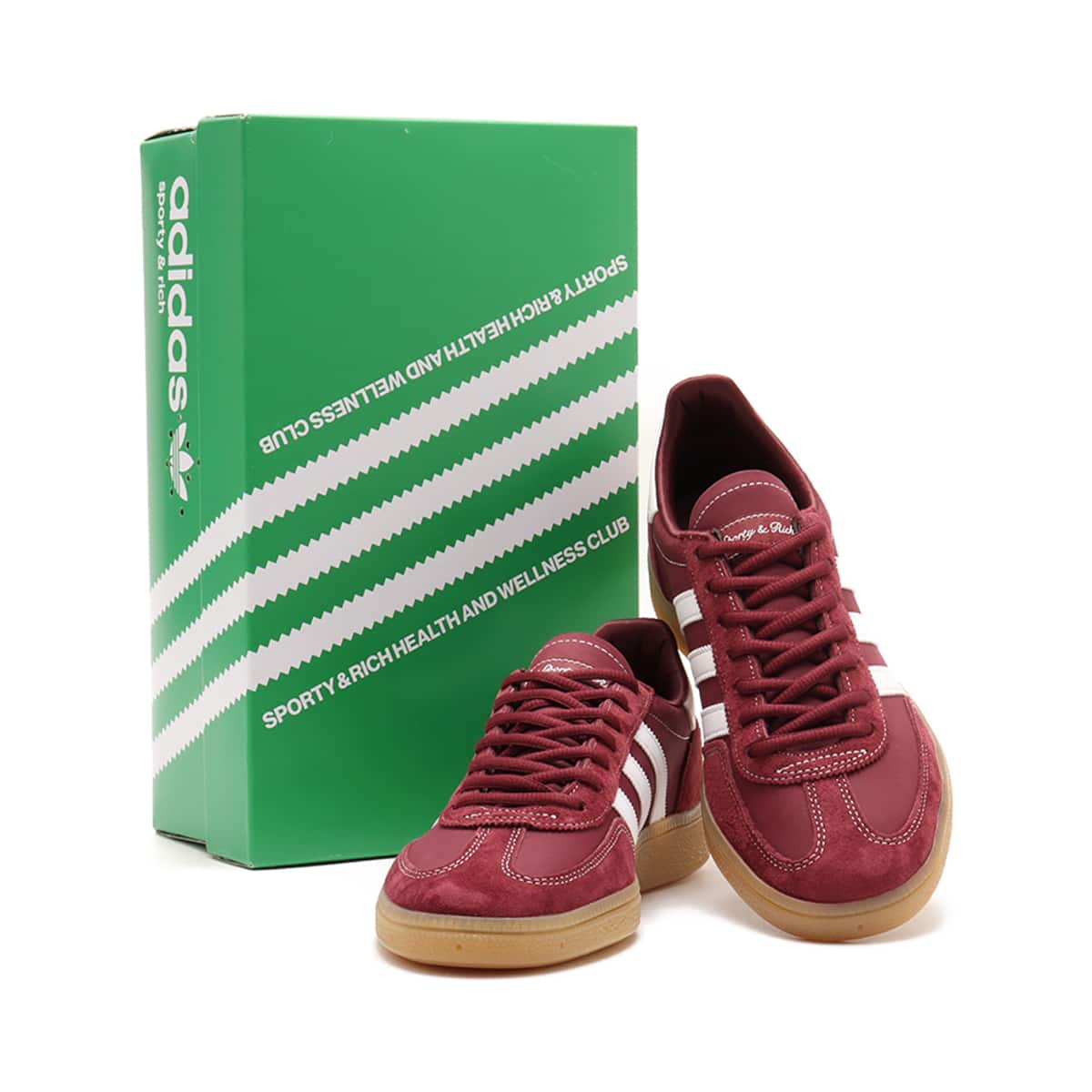 adidas HANDBALL SPEZIAL SPORTY & RICH SHADOW RED/FOOT WEAR WHITE/GUMの画像