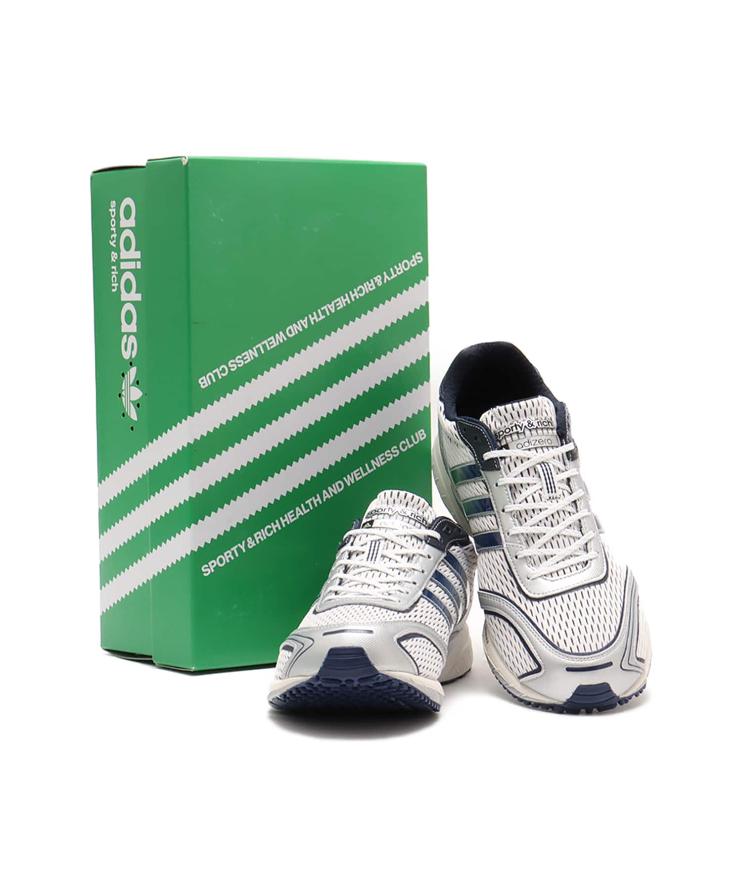 adidas SPORTY & RICH ADIZERO ADIOS FOOT WEAR WHITE/COLLEGE NAVY/CLOUD WHITEの画像